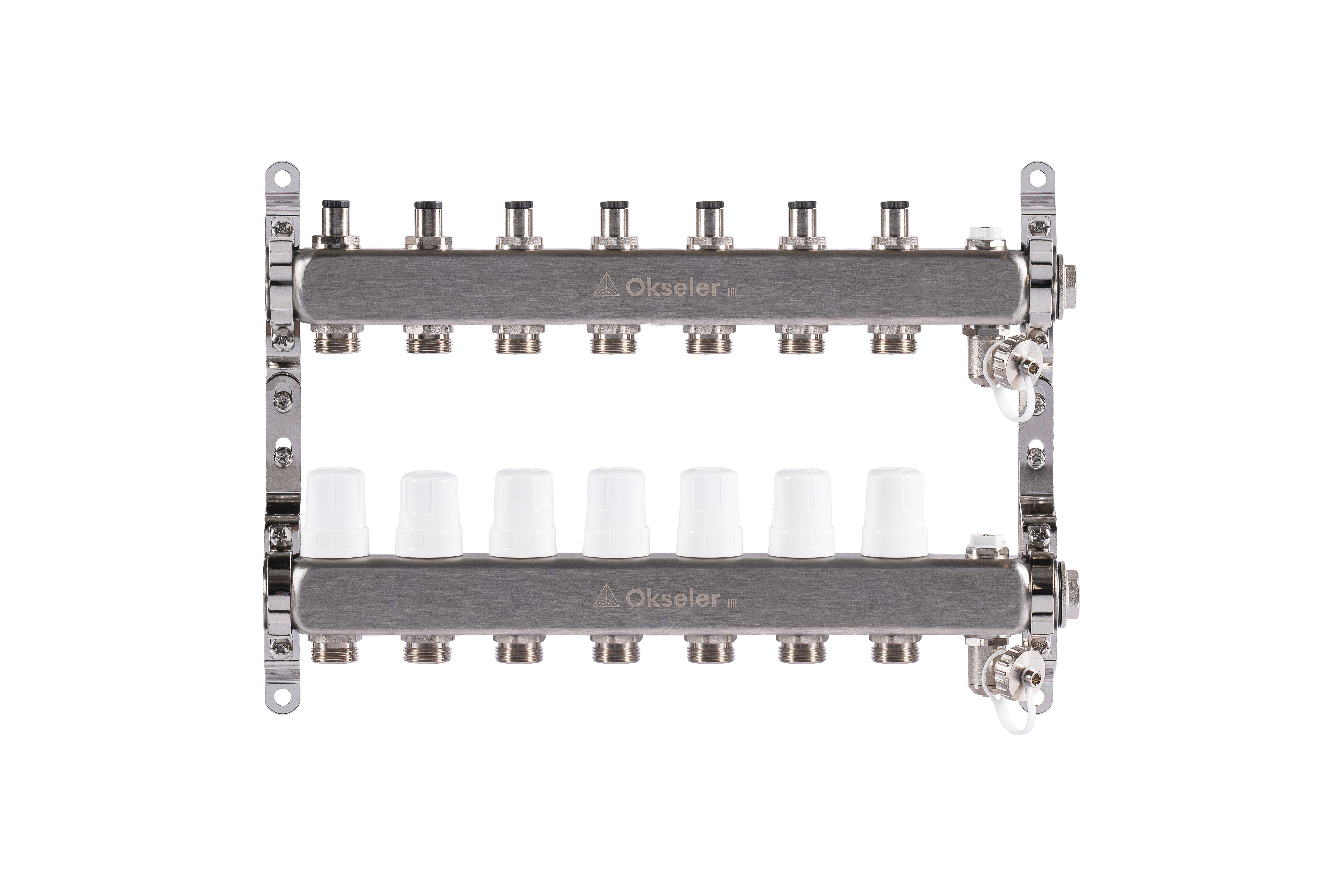 Изображение товара Коллекторная группа Okseler Oks00306 1x3/4" 7 выходов нержавеющая сталь