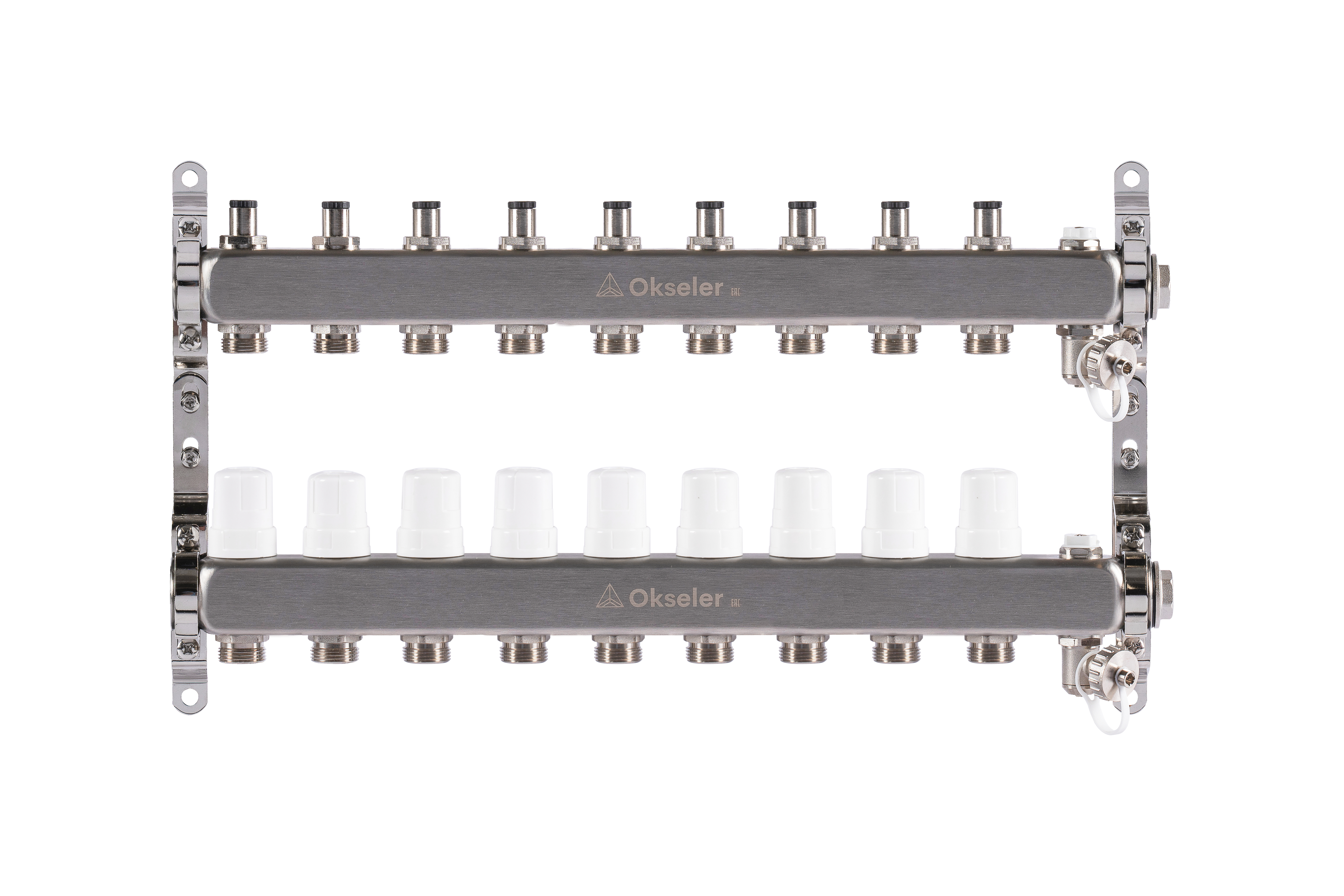 Изображение товара Коллекторная группа Okseler Oks00308 1"x3/4" евроконус 9 выходов нержавеющая сталь