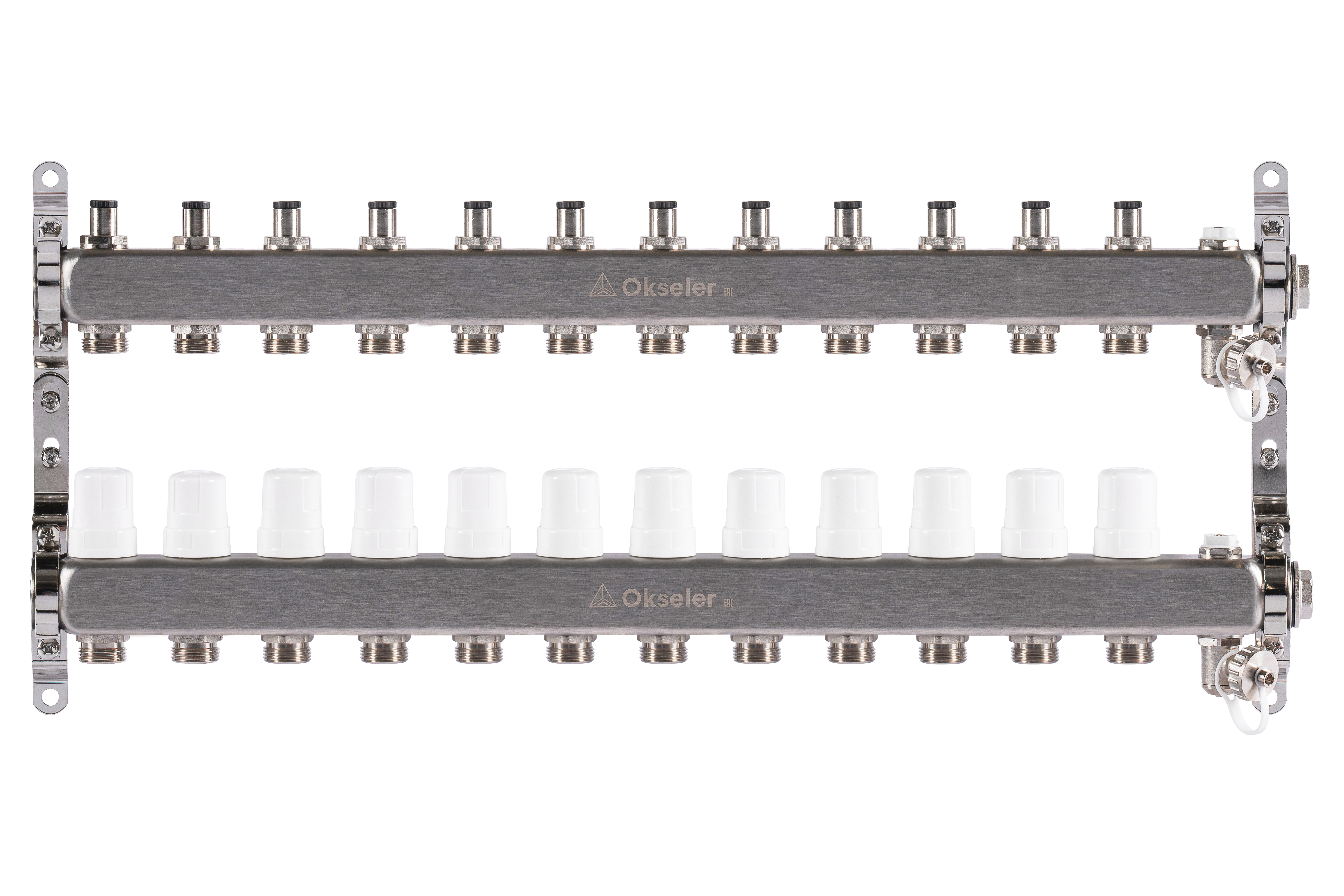 Изображение товара Коллекторная группа Okseler Oks00311 1"x3/4" евроконус 12 выходов нержавеющая сталь