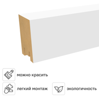 Изображение товара Рейка Ривьера 40x30x2700 мм МДФ цвет белый