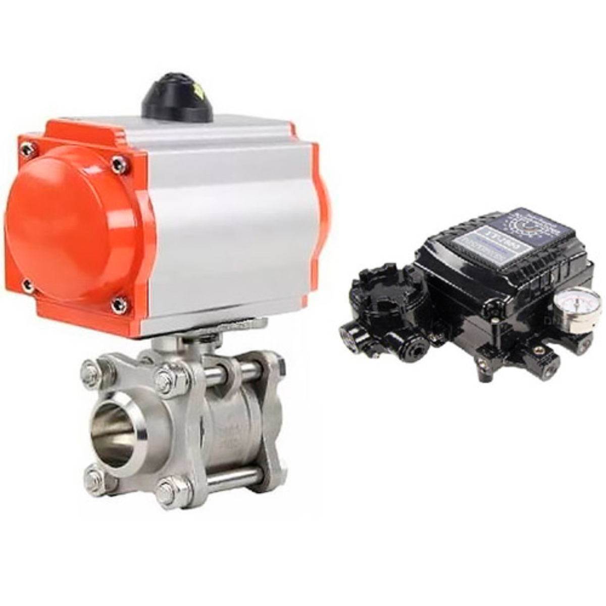 Изображение товара Кран шаровой DN32 PN63 с пневмоприводом из нержавеющей стали