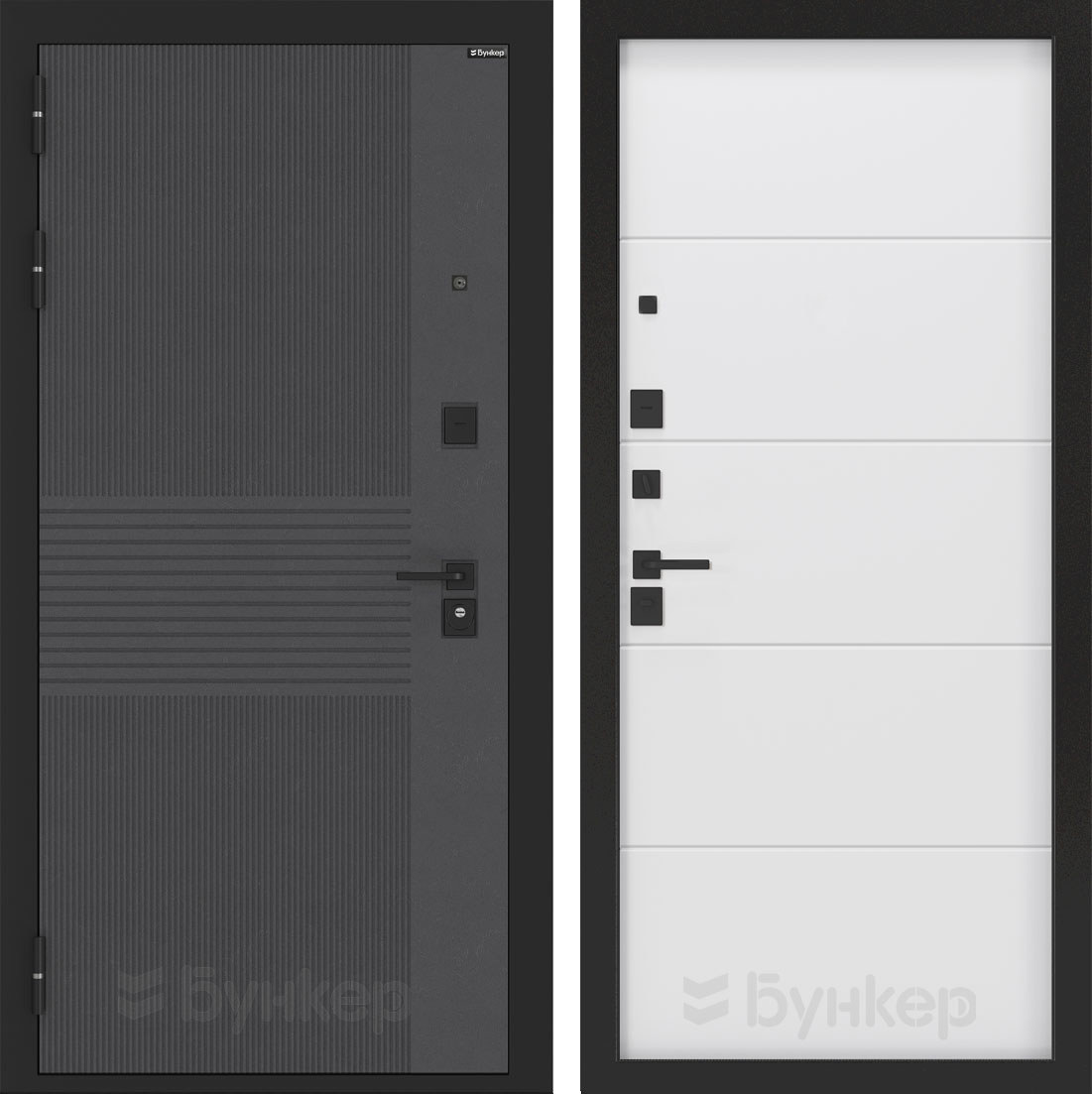 Изображение товара Входная дверь Бункер BN-04 с панелью ФЛ-649 левый 205x96см цвет дюна муссон/белый софт
