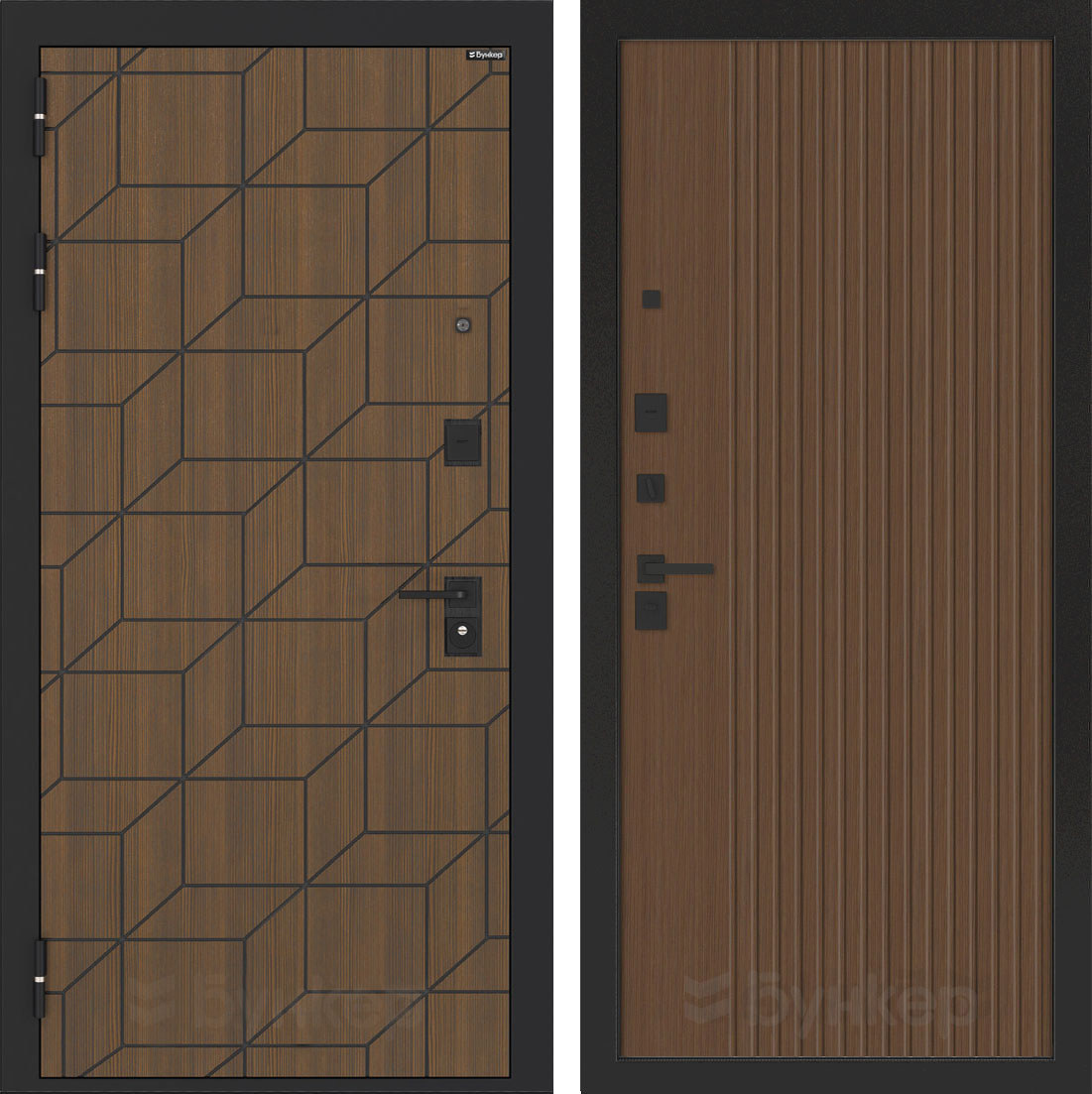 Изображение товара Бункер BN-03 с панелью Хомс — левый, 205x88 см, коричневый ларче орех