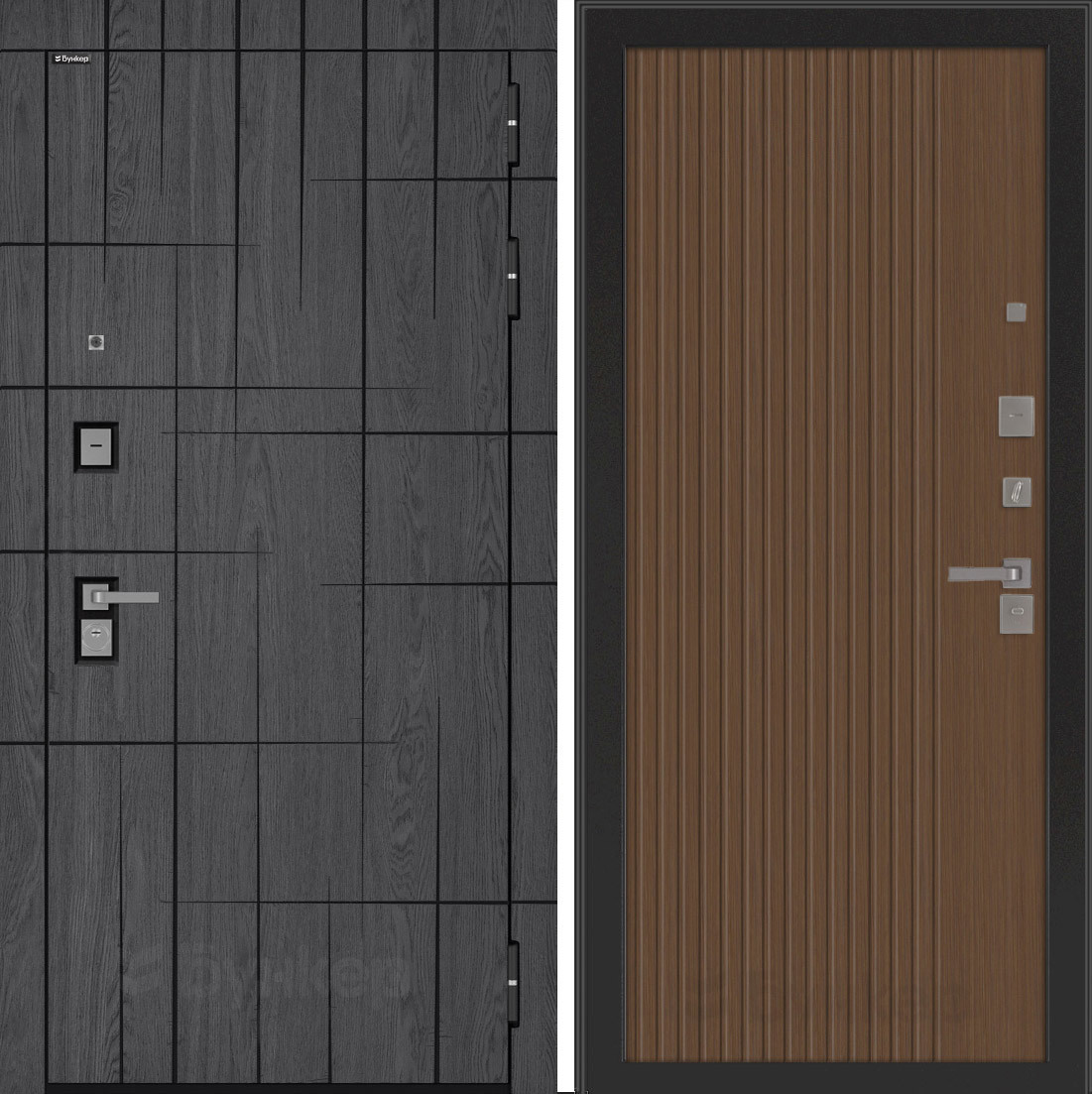 Изображение товара Дверь Бункер BN-09 с панелью Хомс, дуб мадейра/дуб кантри, правый, 205x88 см