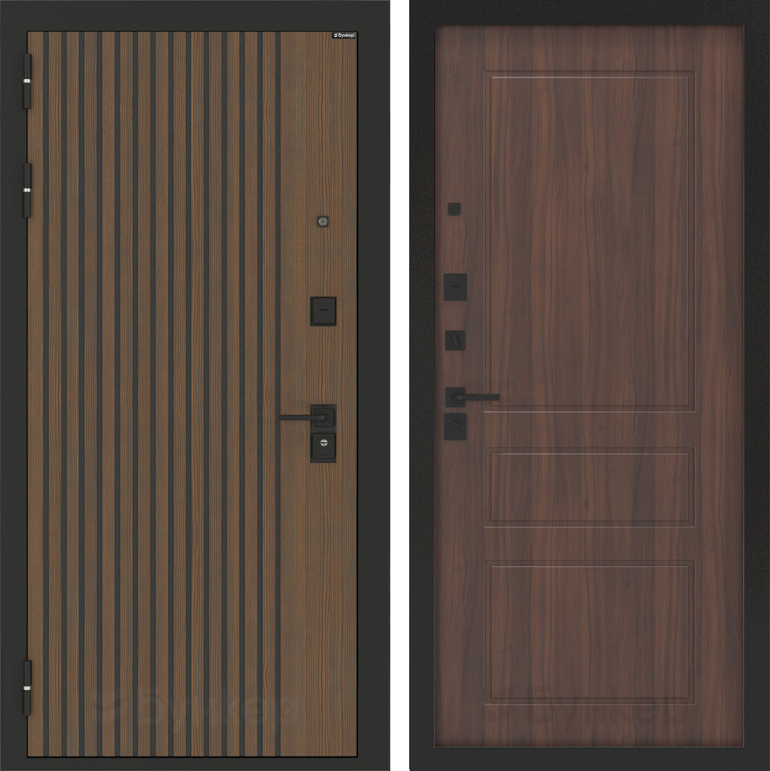 Изображение товара Дверь Бункер BN-02 с панелью ФЛ-116 — левый, орех бренди, 205x96 см