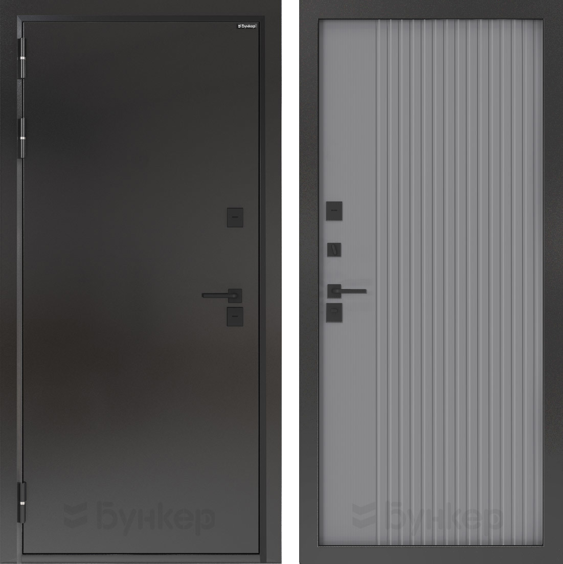 Изображение товара Входная дверь Бункер BN-10 с панелью Хомс — левый, 205x96, букле темный