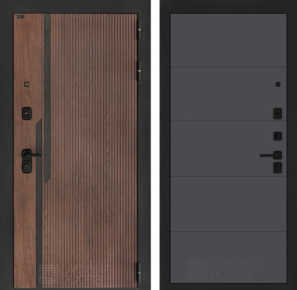 Изображение товара Входная дверь ДВЕРИ ЛАБИРИНТ Кармина с панелью П13, правый, 205x88 см, орех американский