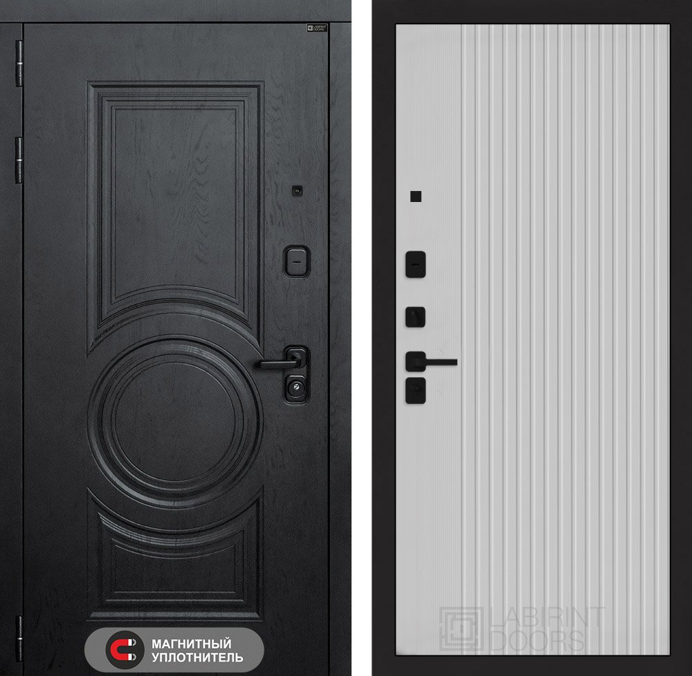 Изображение товара Входная дверь Двери Лабиринт Гранд с панелью П29 левый 205x96см цвет альберо блэк/белый софт