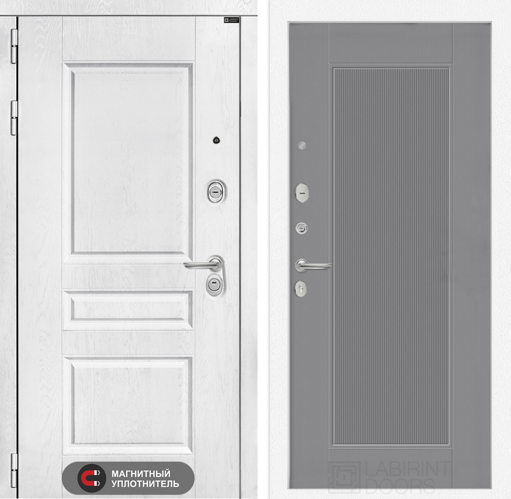 Изображение товара Входная дверь Двери Лабиринт Версаль с панелью П30 левый 205x88см цвет альберо браш серебро/серый софт