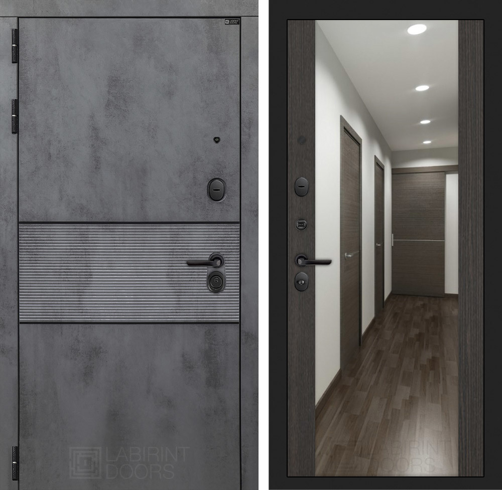 Изображение товара Входная дверь ДВЕРИ ЛАБИРИНТ Инфинити с панелью Максимум, левый 205x96, бетон темный