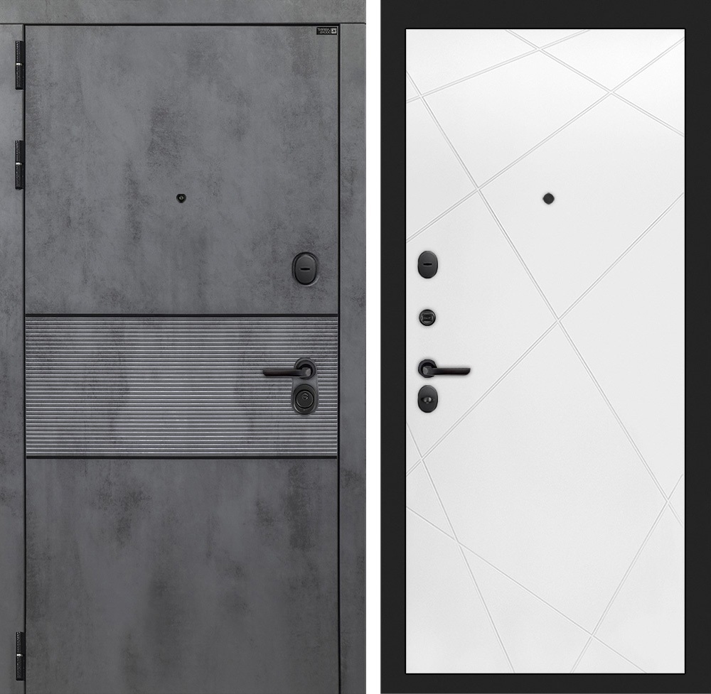 Изображение товара Входная дверь Двери Лабиринт Инфинити с панелью П24 левый 205x88см цвет бетон темный/белый софт