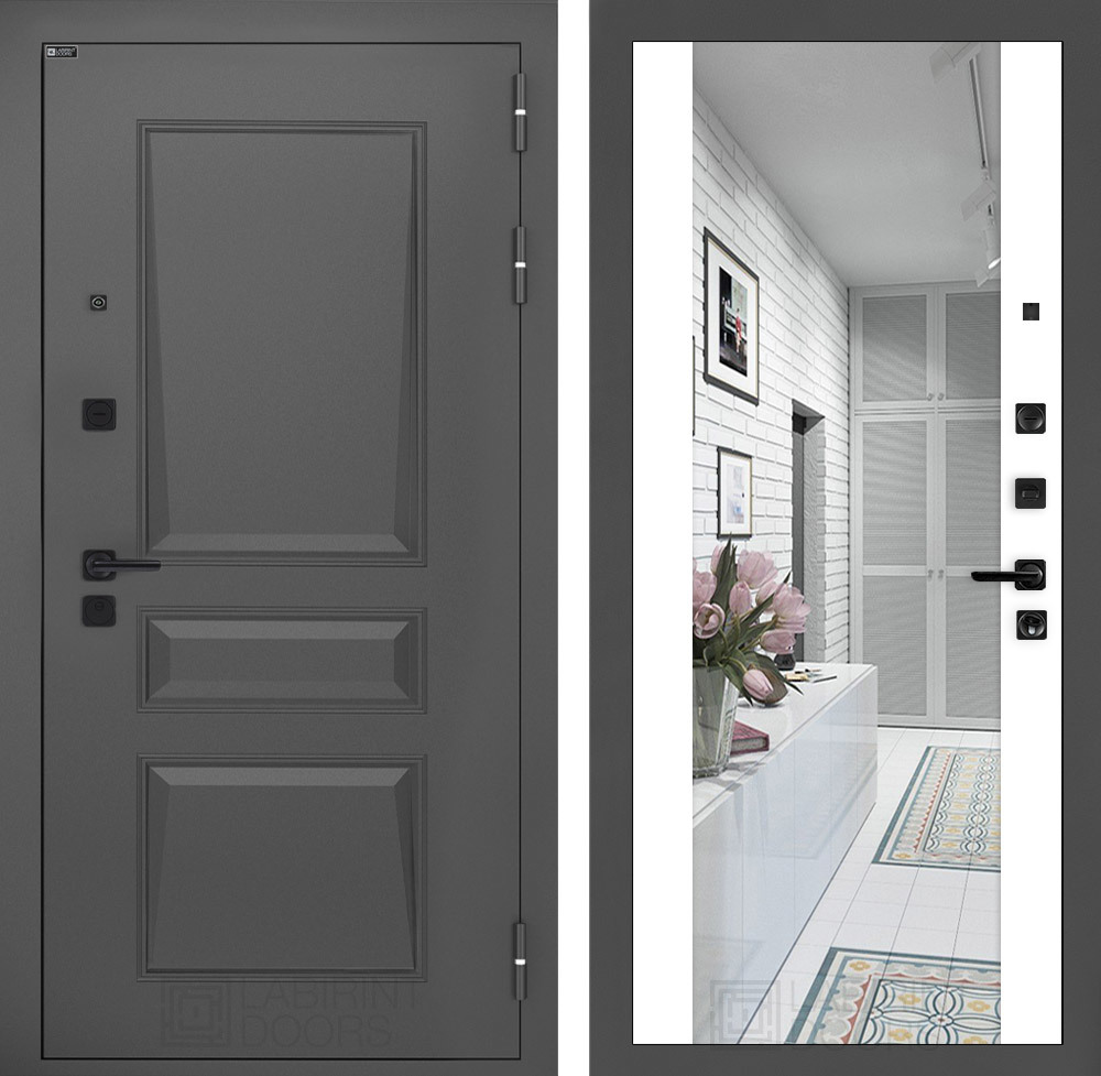 Изображение товара Входная дверь ДВЕРИ ЛАБИРИНТ Орлеан с панелью Максимум (Муар серый 7024) Изображение товара Входная дверь ДВЕРИ ЛАБИРИНТ Орлеан с панелью Максимум (Муар серый 7024)