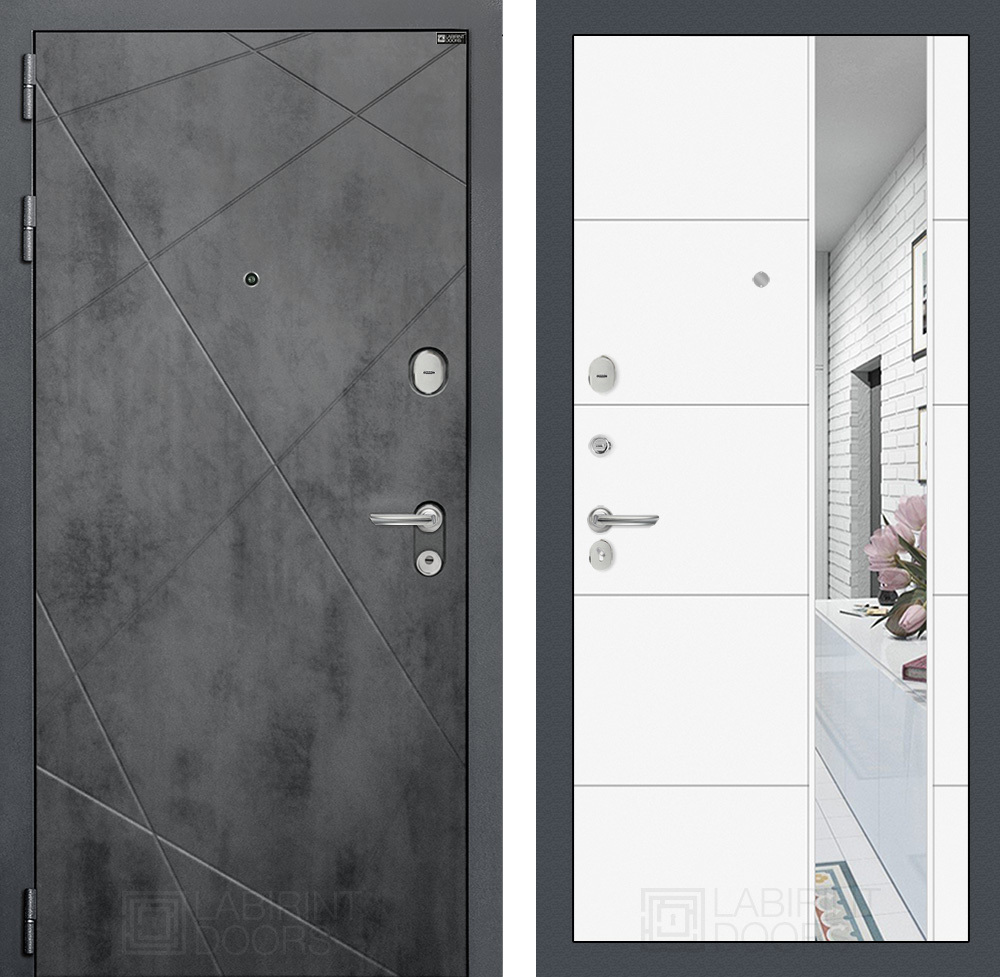 Изображение товара Входная дверь Лофт с панелью П19, левый, бетон темный