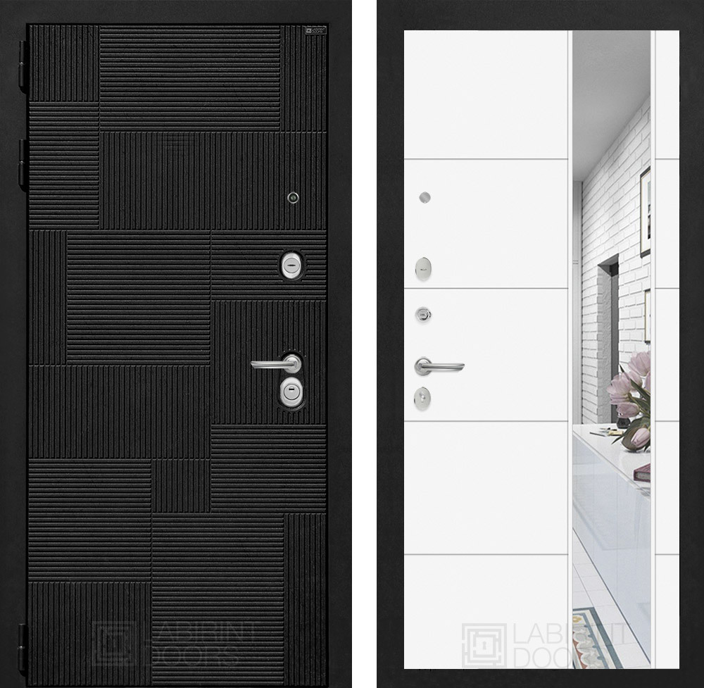 Изображение товара Входная дверь Пазл с панелью П19, Лофт черный/Белый софт, Gardian 32.11