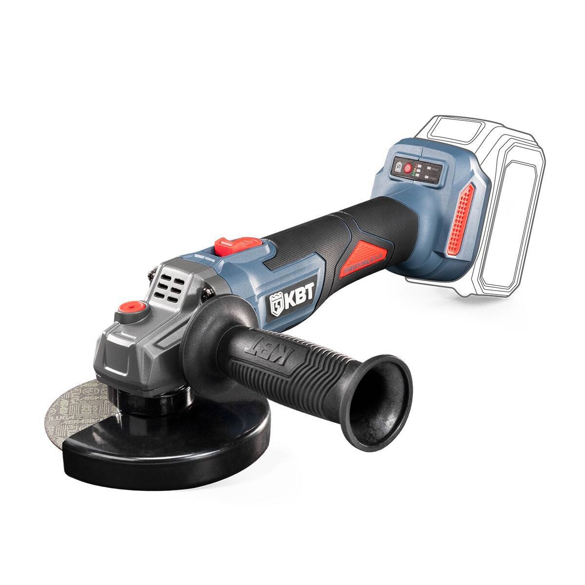 Изображение товара УШМ аккумуляторная бесщеточная Квт GB-20-125, 20 В 125 мм, без АКБ и ЗУ Изображение товара УШМ аккумуляторная бесщеточная Квт GB-20-125, 20 В 125 мм, без АКБ и ЗУ