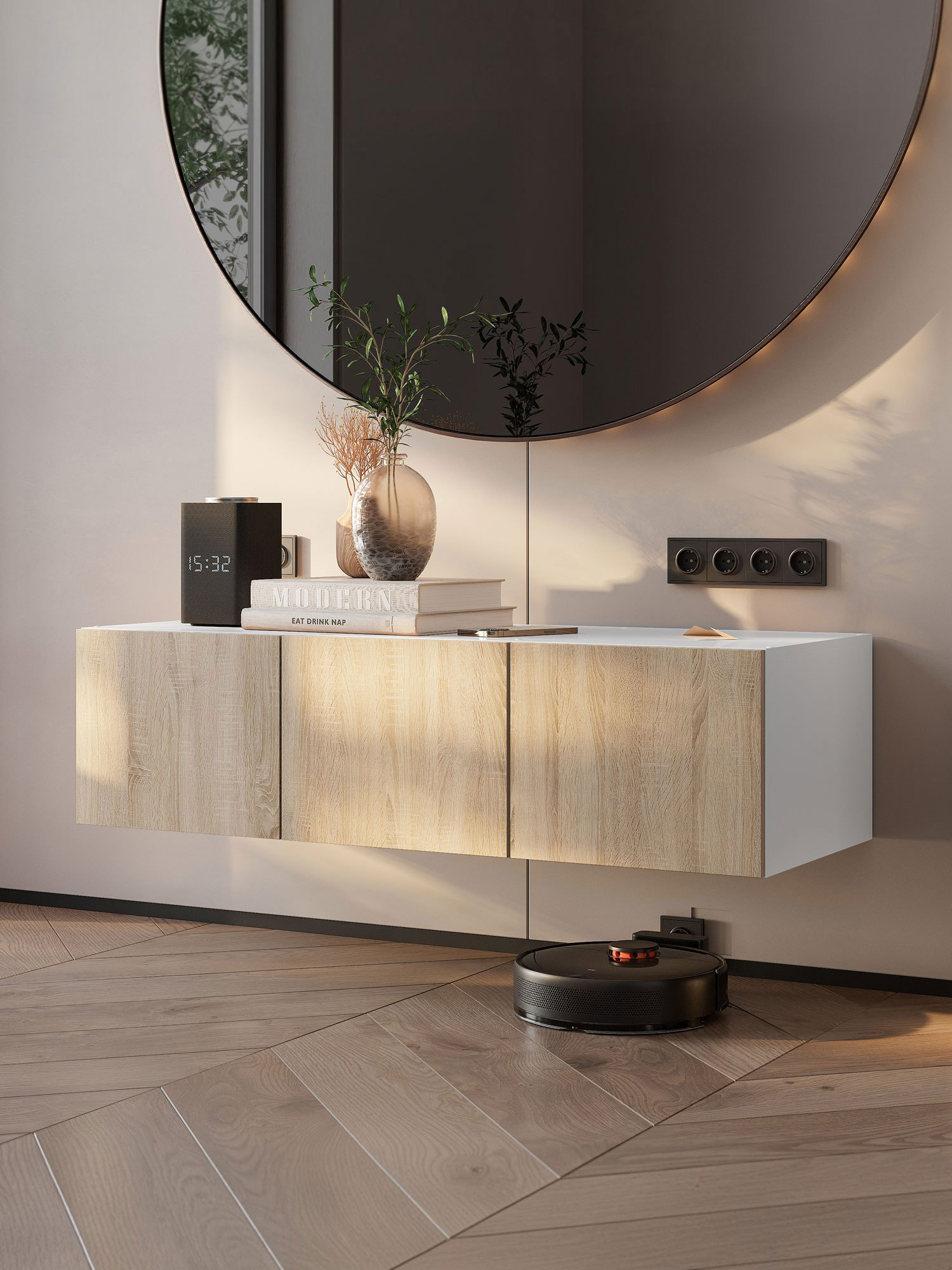 Изображение товара Шкаф навесной Bts Тайм с 3 дверями 131x35x50.4 см