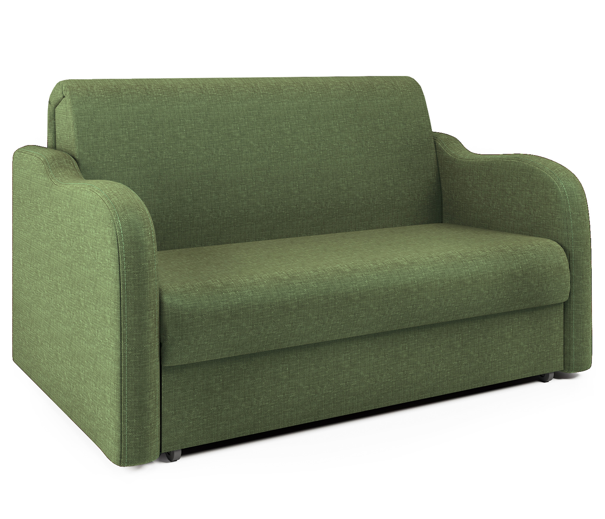 Изображение товара Диван раскладной Гамма Коломбо 140x95x110 см зеленый с ящиком из рогожки