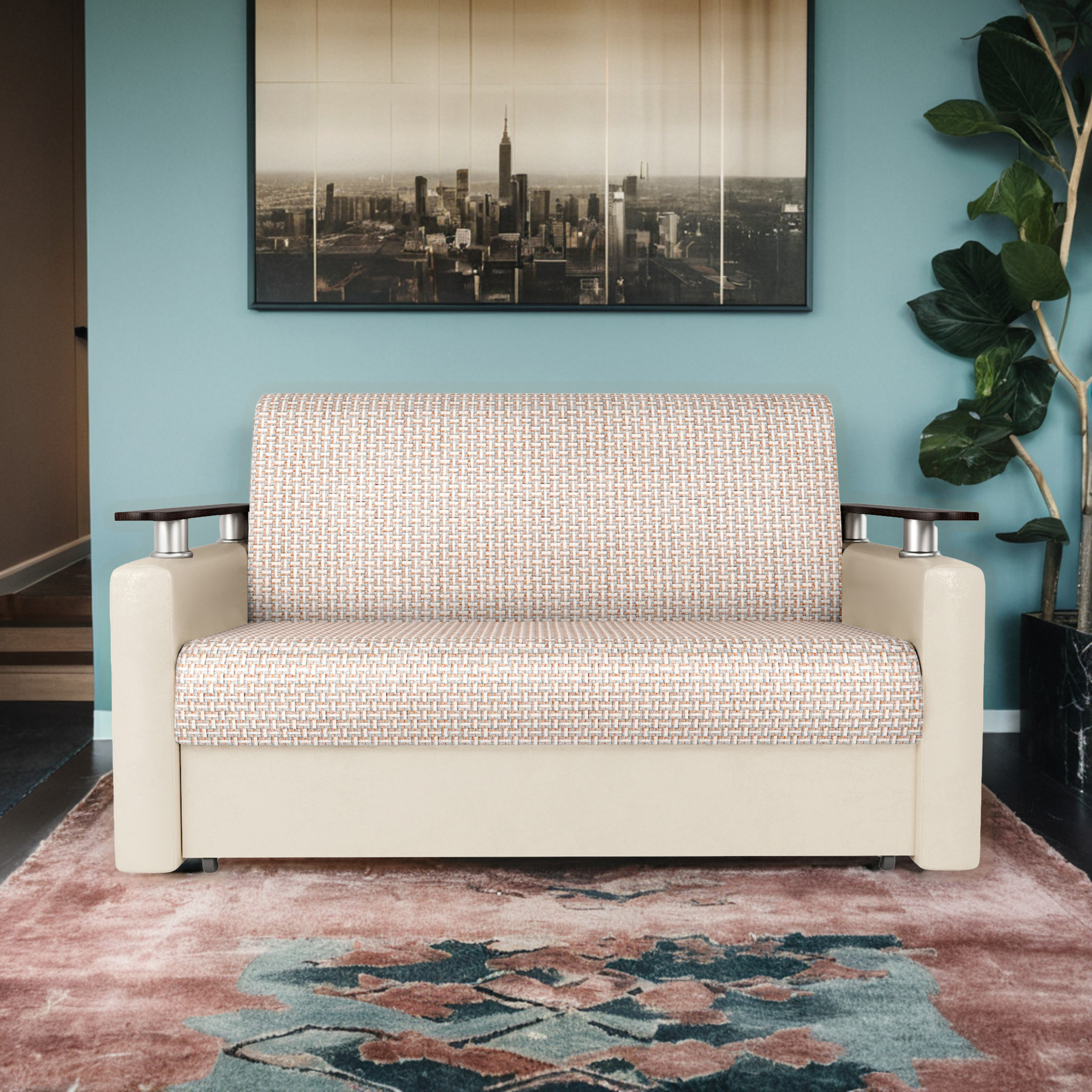 Изображение товара Диван раскладной Гамма Шарм 120x95x110 см бежевый с ящиком    
  