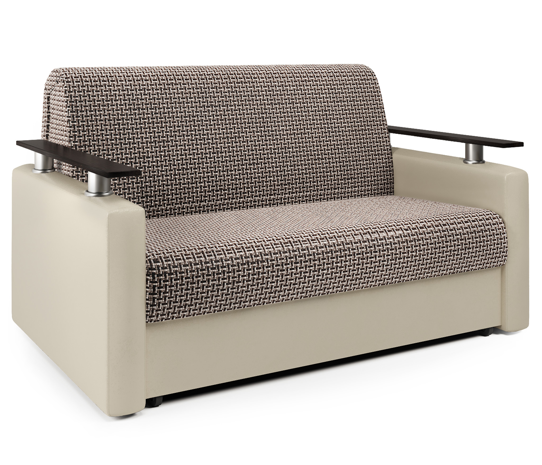 Изображение товара Диван раскладной Гамма Шарм 120x95x110 см рогожка бежевый коричневый Россия