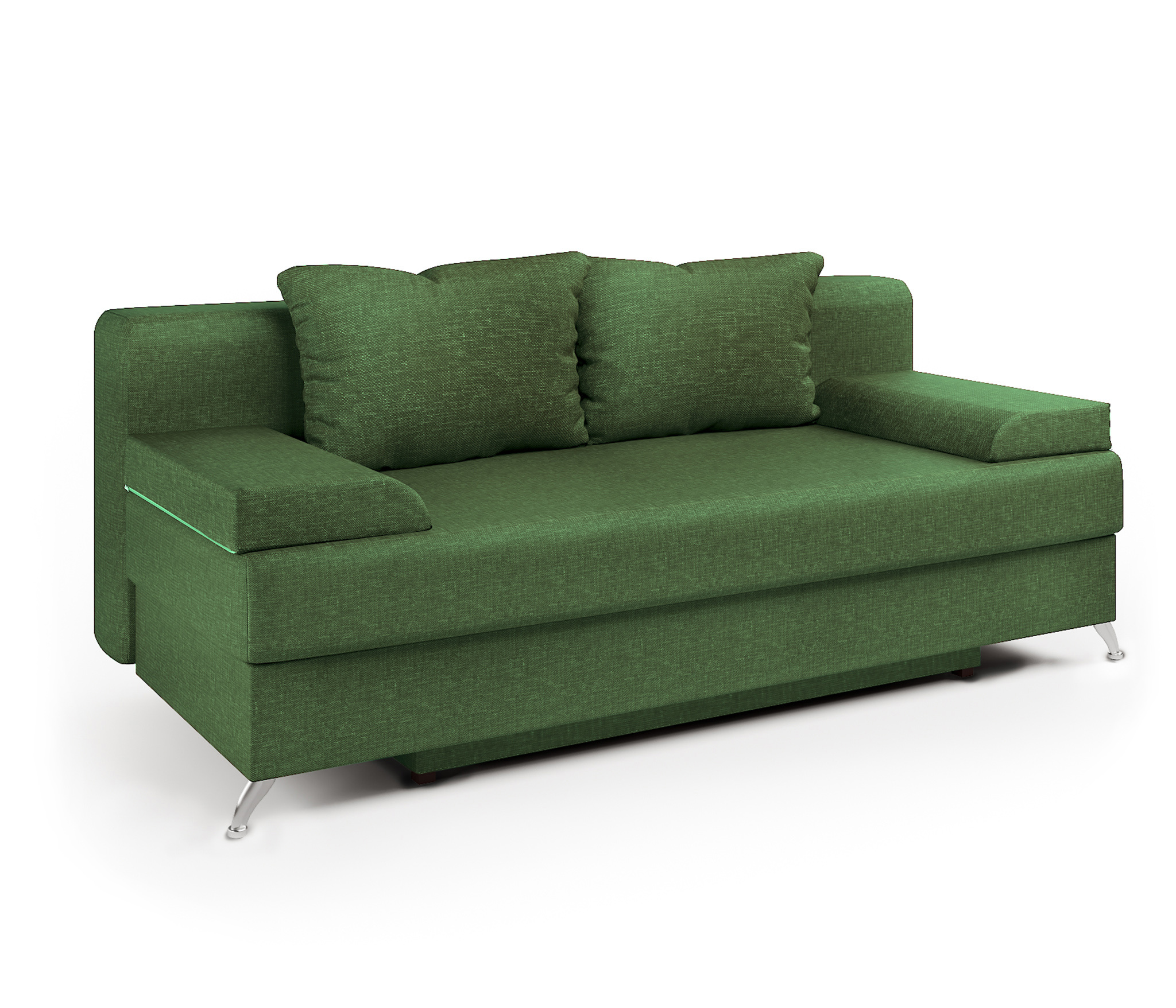 Изображение товара Диван раскладной Гамма Лайт 198x78x81 см зеленый с ящиком для белья