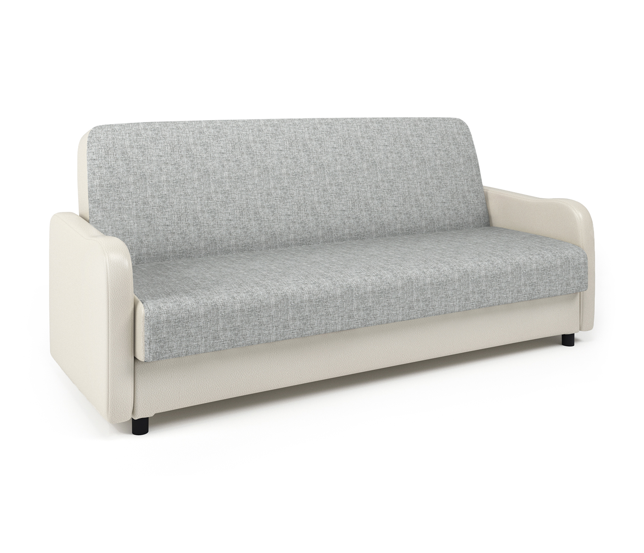 Изображение товара Диван раскладной Гамма Лига М 204x89x93 см шенилл/экокожа цвет серый/бежевый