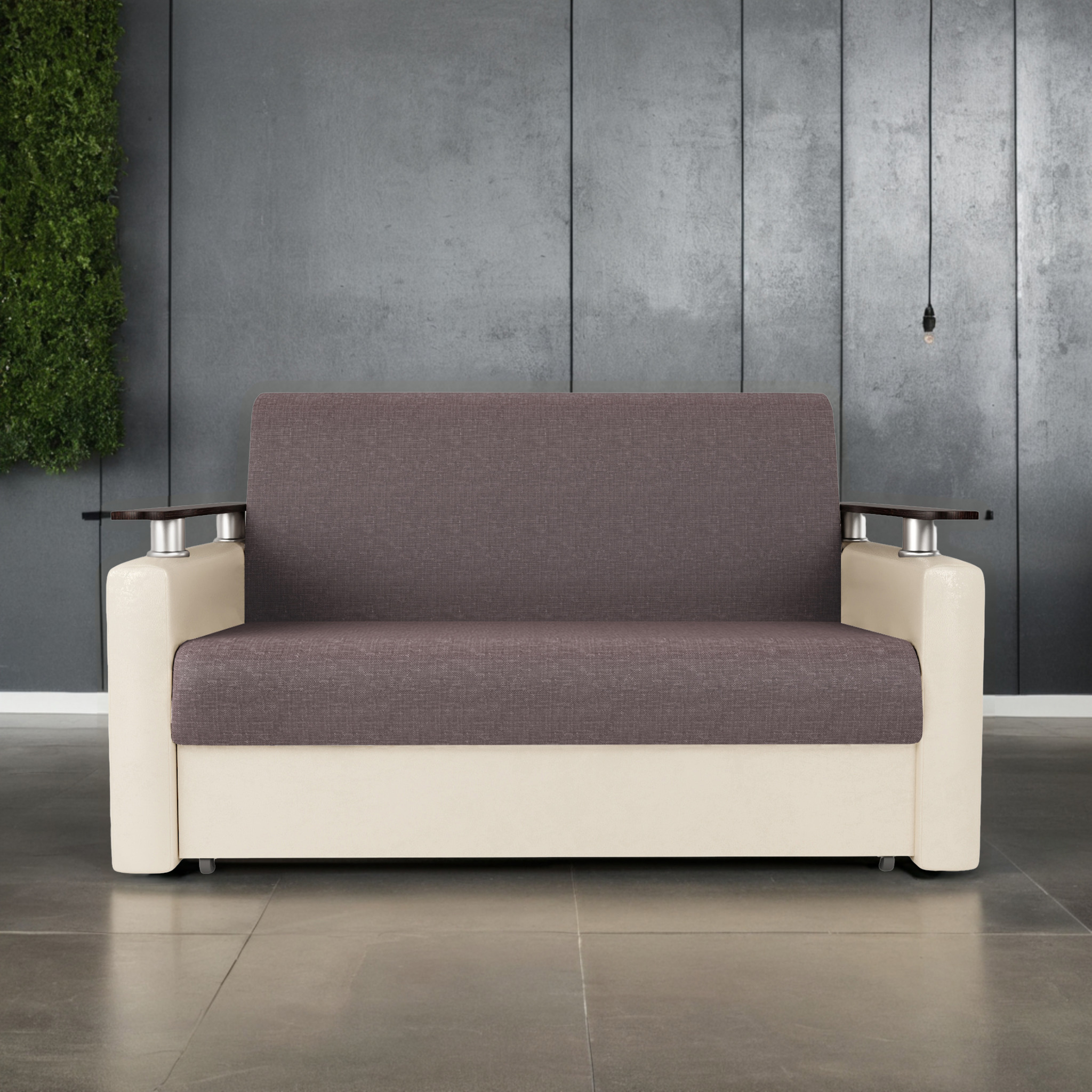 Изображение товара Диван раскладной Гамма Шарм 140x95x110 см с ящиком в бежевом цвете