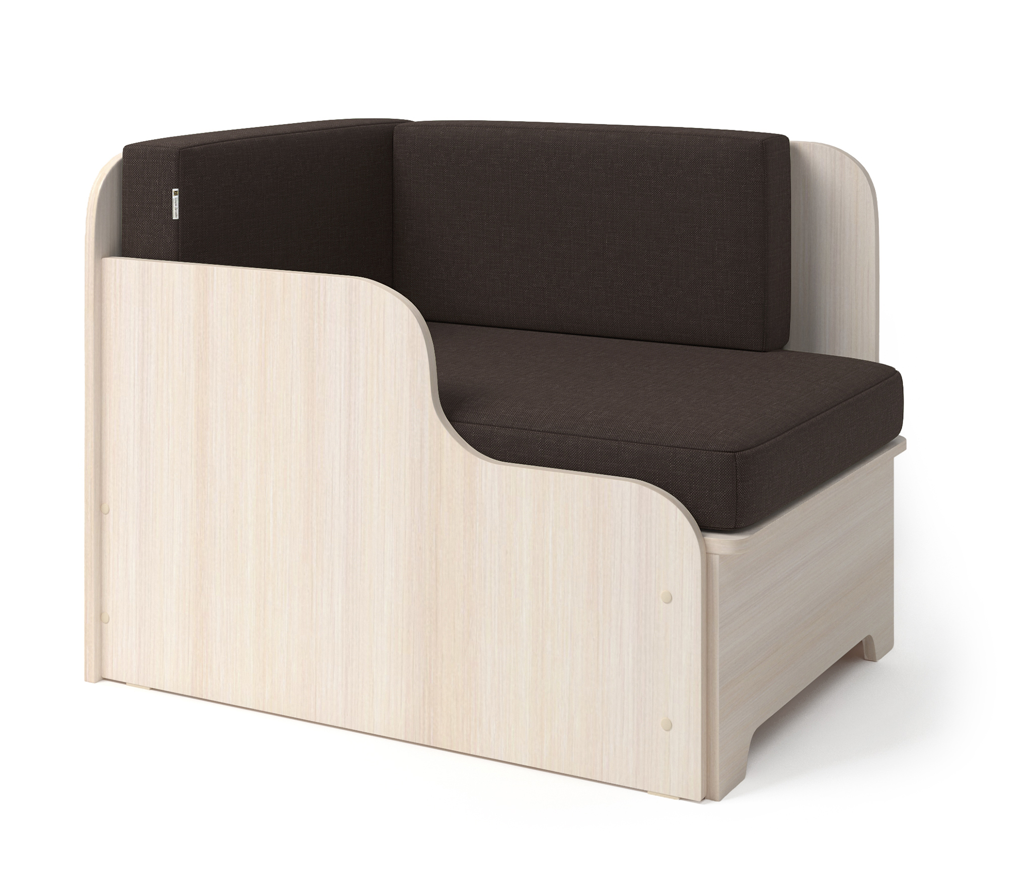 Изображение товара Кушетка Гамма Мелодия угол левый 110x75x72 см рогожка цвет шоколад