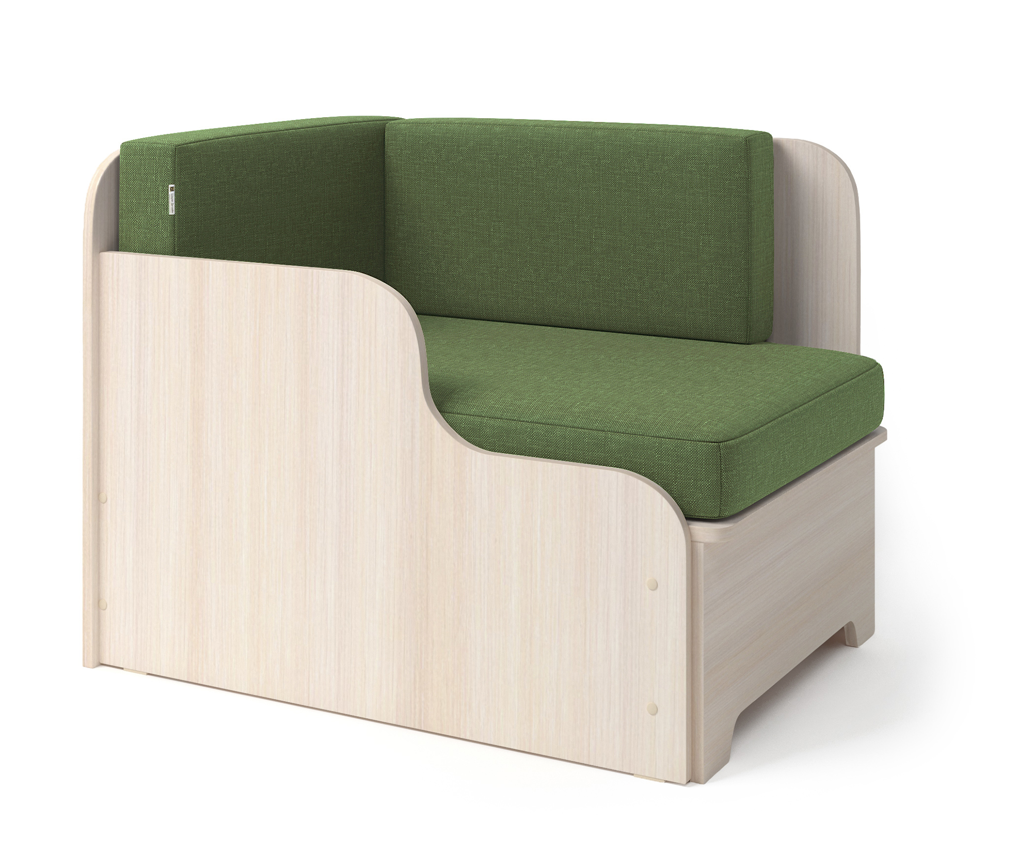 Изображение товара Кушетка Гамма Мелодия угловая левый 110x75x72 зеленая рогожка