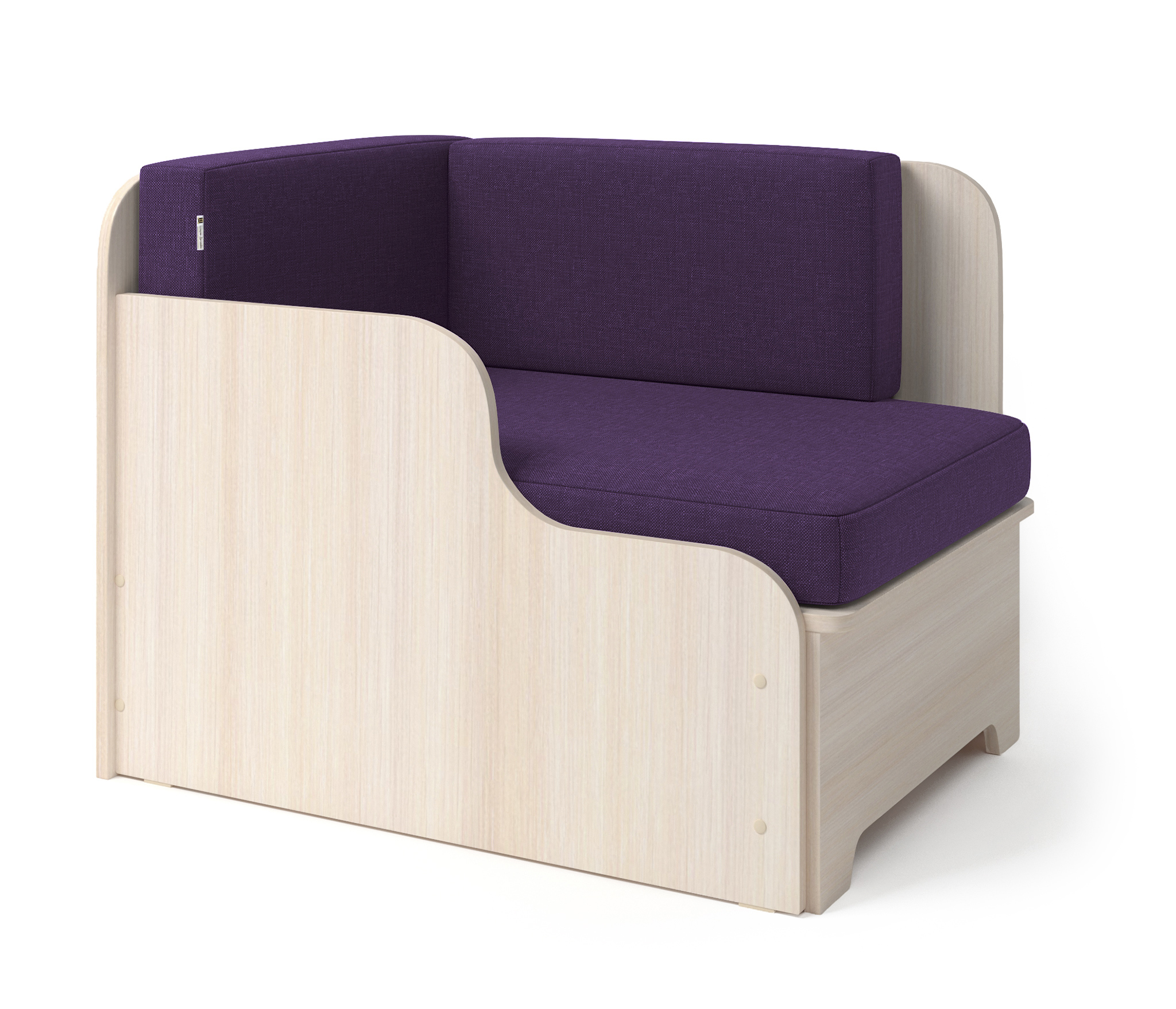 Изображение товара Кушетка Гамма Мелодия угол левый 110x75x72 см рогожка фиолетовая