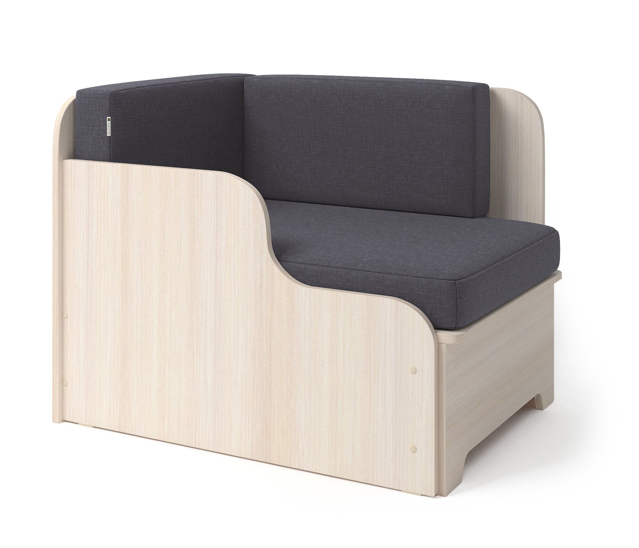 Изображение товара Кушетка Гамма Мелодия Левый Угловая 110x75x72 см серый рогожка