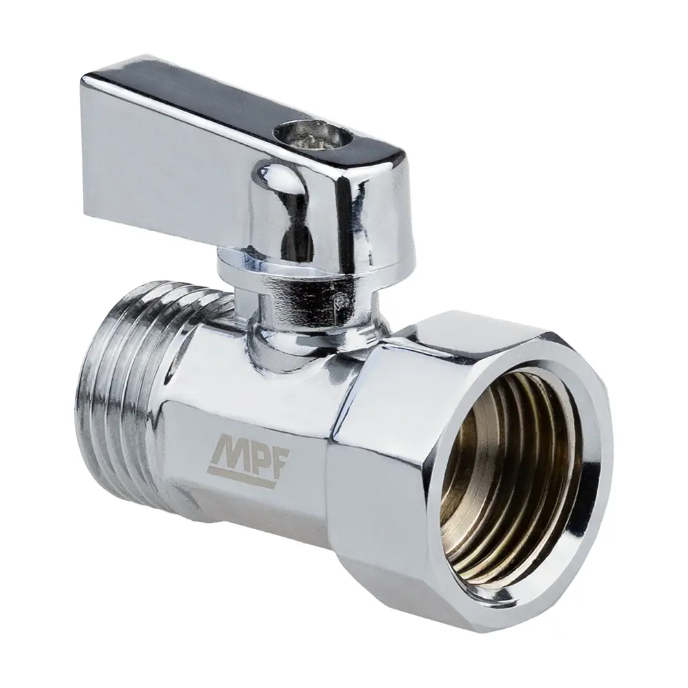 Кран шаровой прямой MPF DN15 PN24 1/2" НР/ВР латунь ручка флажок - 1
