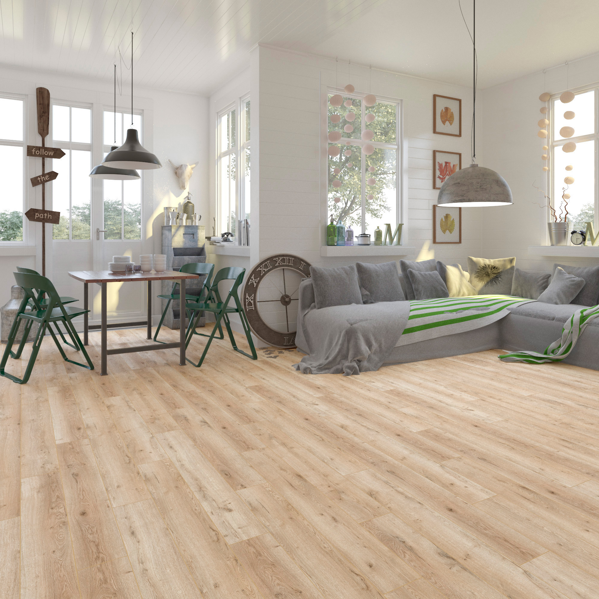 Изображение товара Ламинат Debut Дуб Синара 33 класс 8 мм с фаской Влагостойкий для жилых помещений