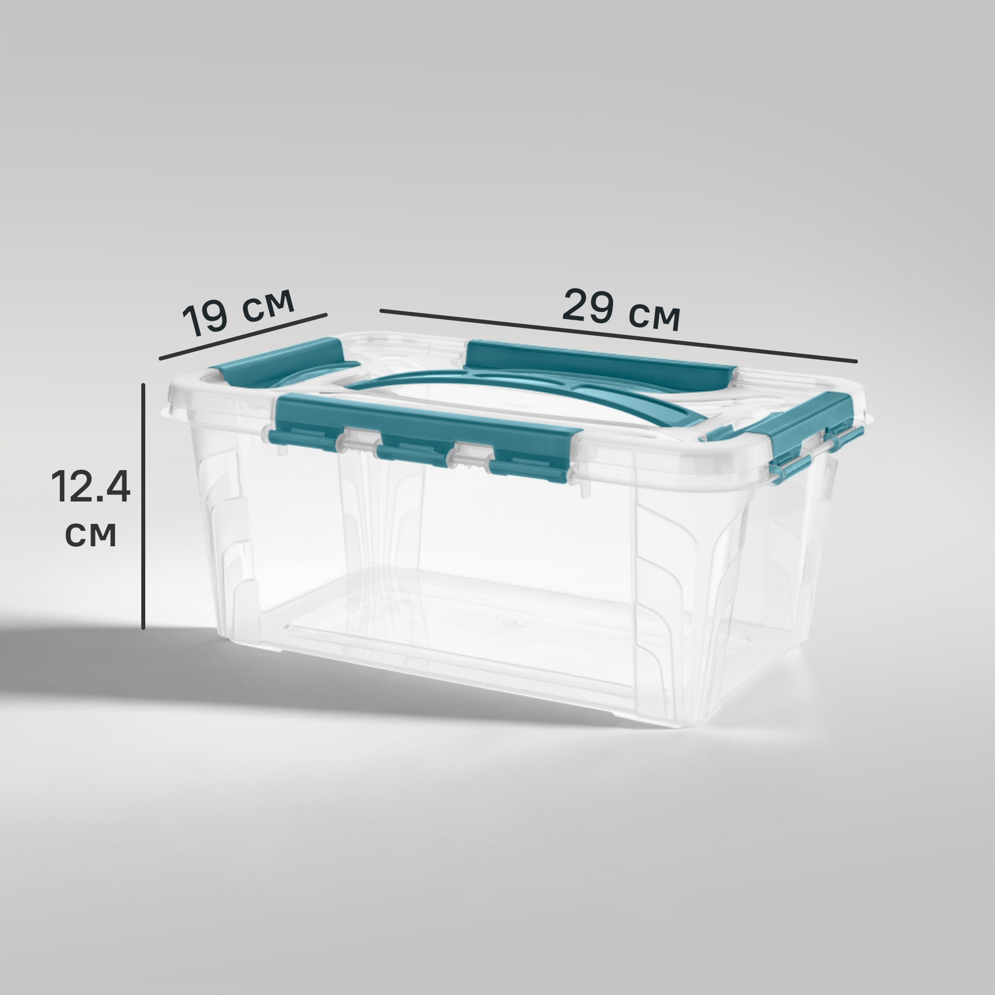 Изображение товара Прозрачный ящик Grand Box для хранения 29x12.4x19 см