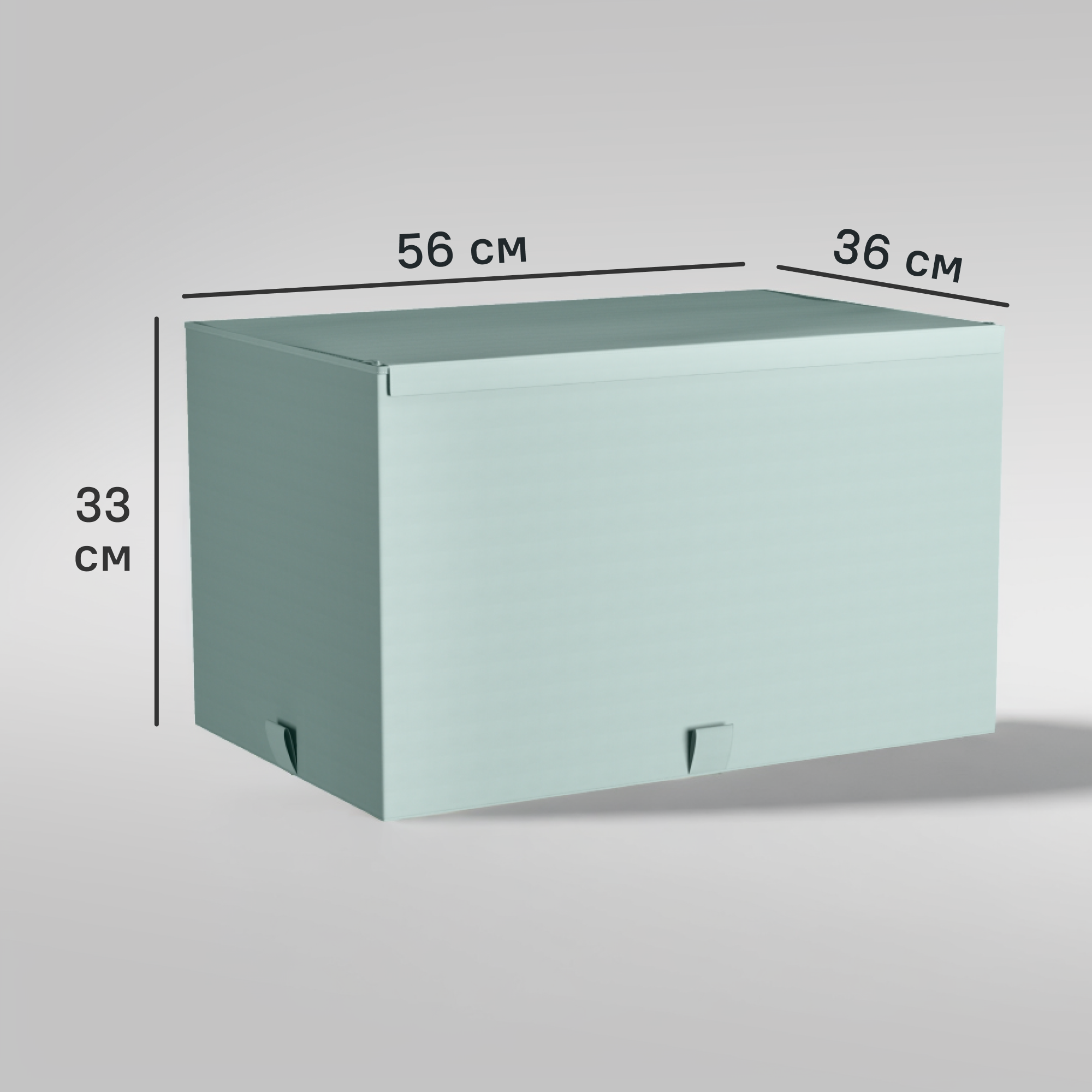 Изображение товара Коробка для хранения Spaceo 56x36x33 см из полипропилена цвет лагуна
