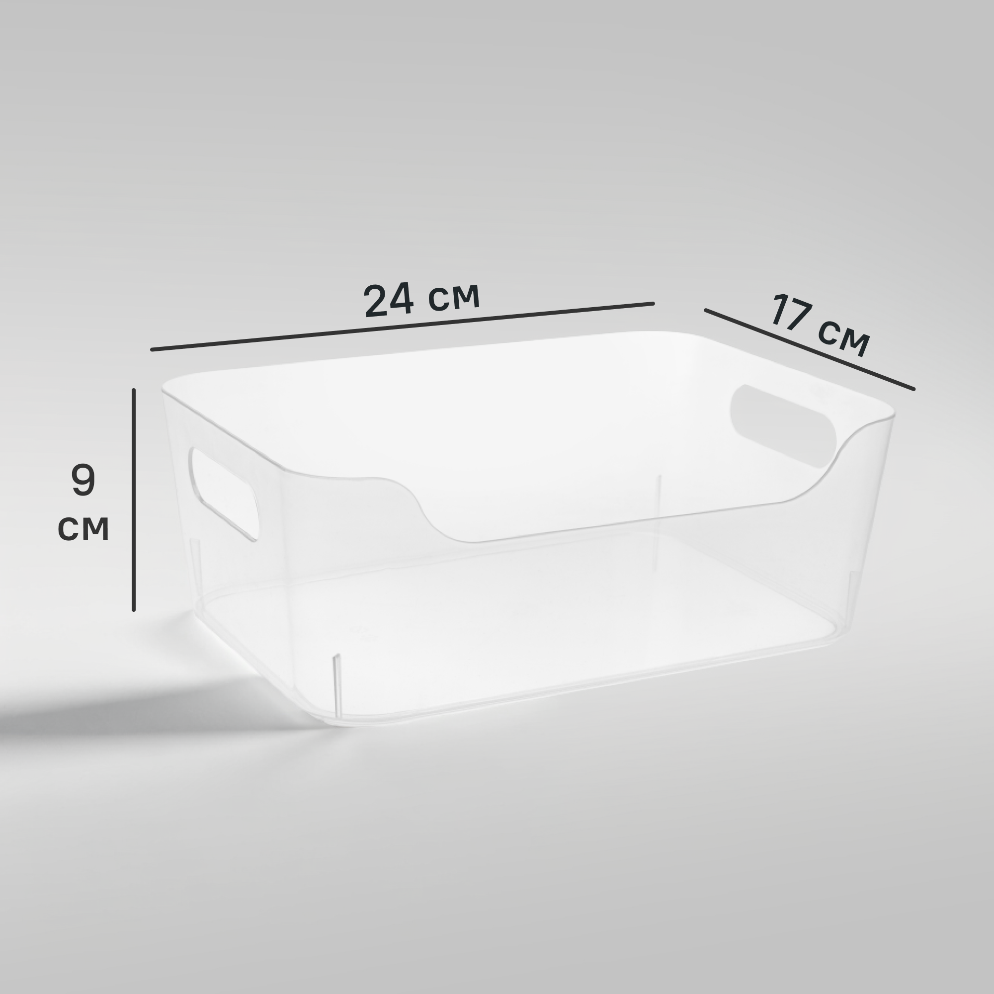 Изображение товара Корзина для хранения Scandi 24x9x17 см прозрачная из полипропилена