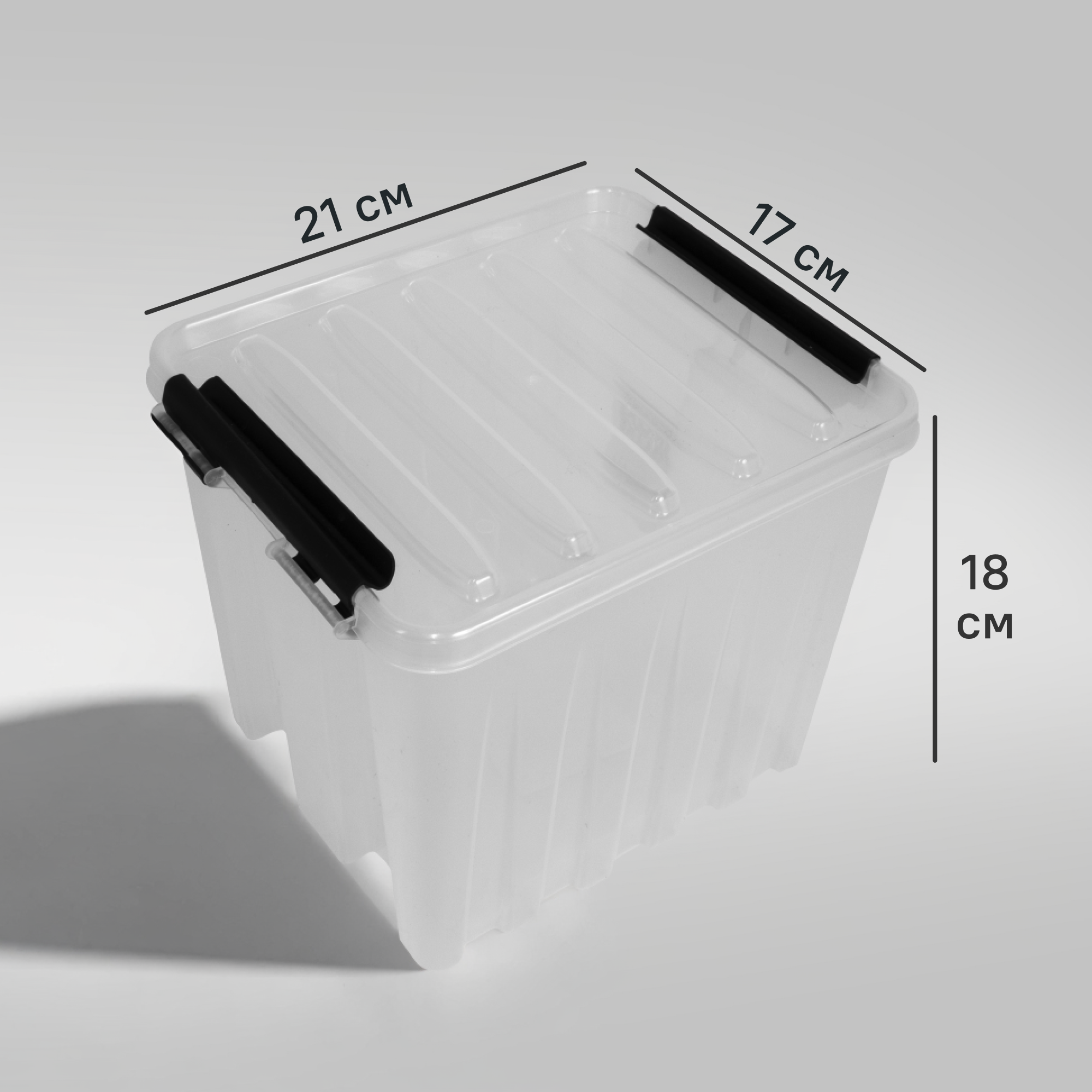 Изображение товара Контейнер Rox Box 4,5 л прозрачный пластиковый с крышкой и ручками