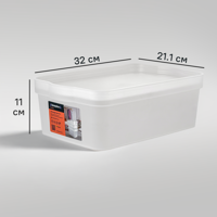 Изображение товара Ящик для хранения Trendy 32x21.1x11 см 6 л полипропилен белый