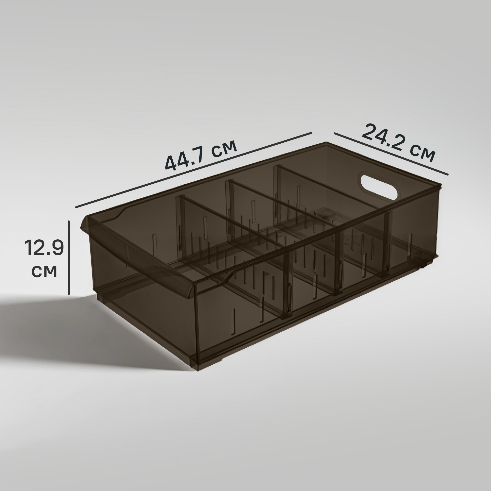 Изображение товара Контейнер для хранения Optima 24.2x12.9x44.7 см полипропилен цвет коричневый