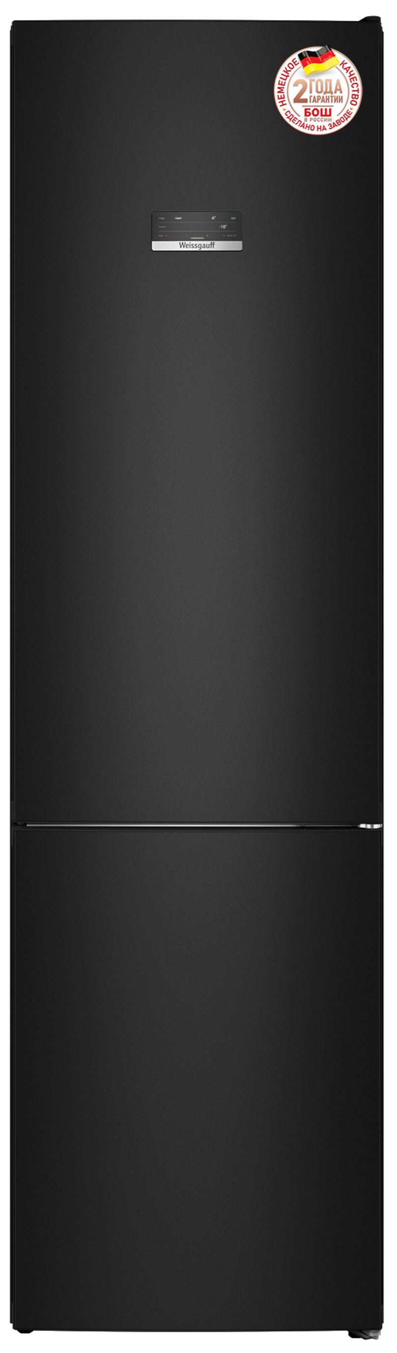 Изображение товара Холодильник Weissgauff WRK 2010 D Inverter NoFrost Black Soft Close 60x203 см цвет черный