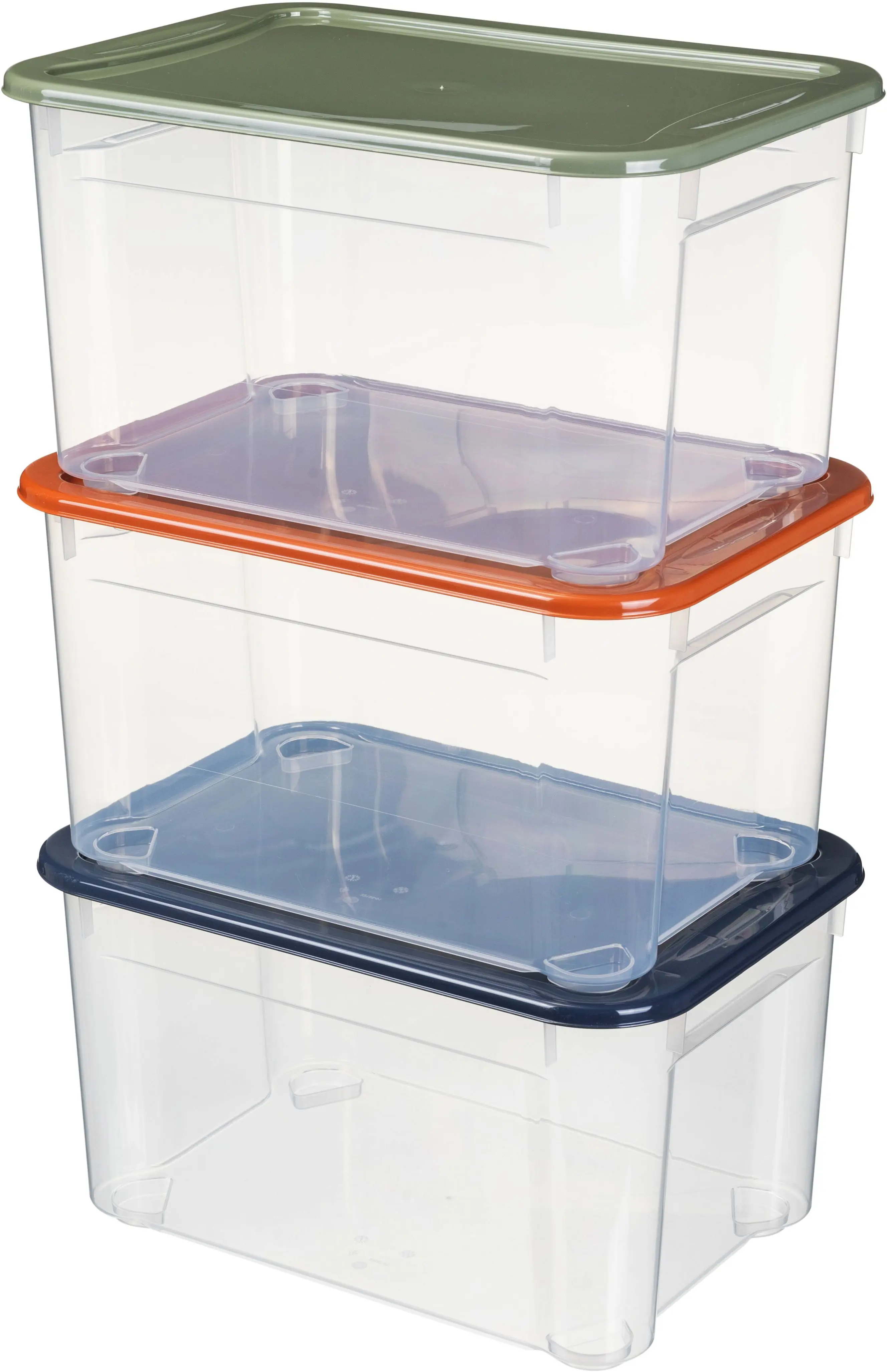 Комплект ящиков 38.9x21.5x27.5 см полипропилен с крышкой цвет прозрачный 3 шт