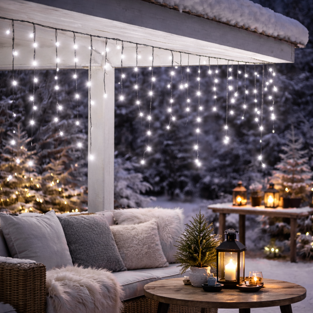 Изображение товара Электрогирлянда уличная Neon-Night Бахрома 3 м 200 ламп холодный белый