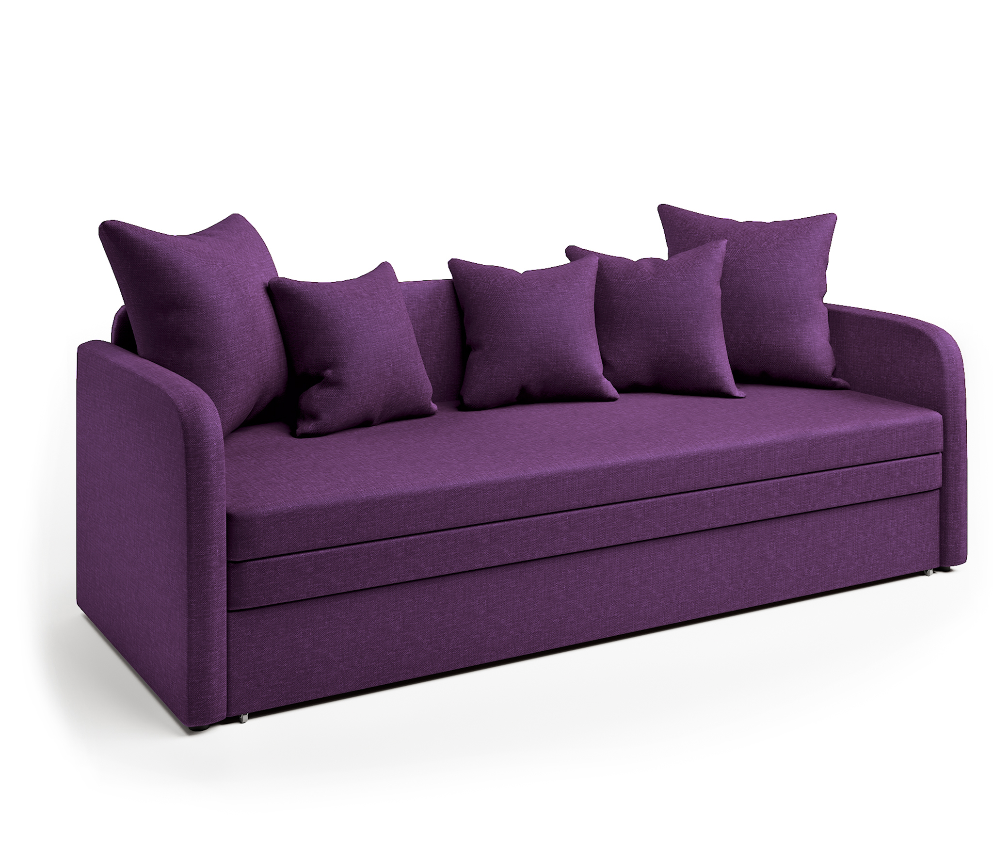 Изображение товара Диван раскладной Гамма Трио-2 210x80x72 см фиолетовый с ящиком