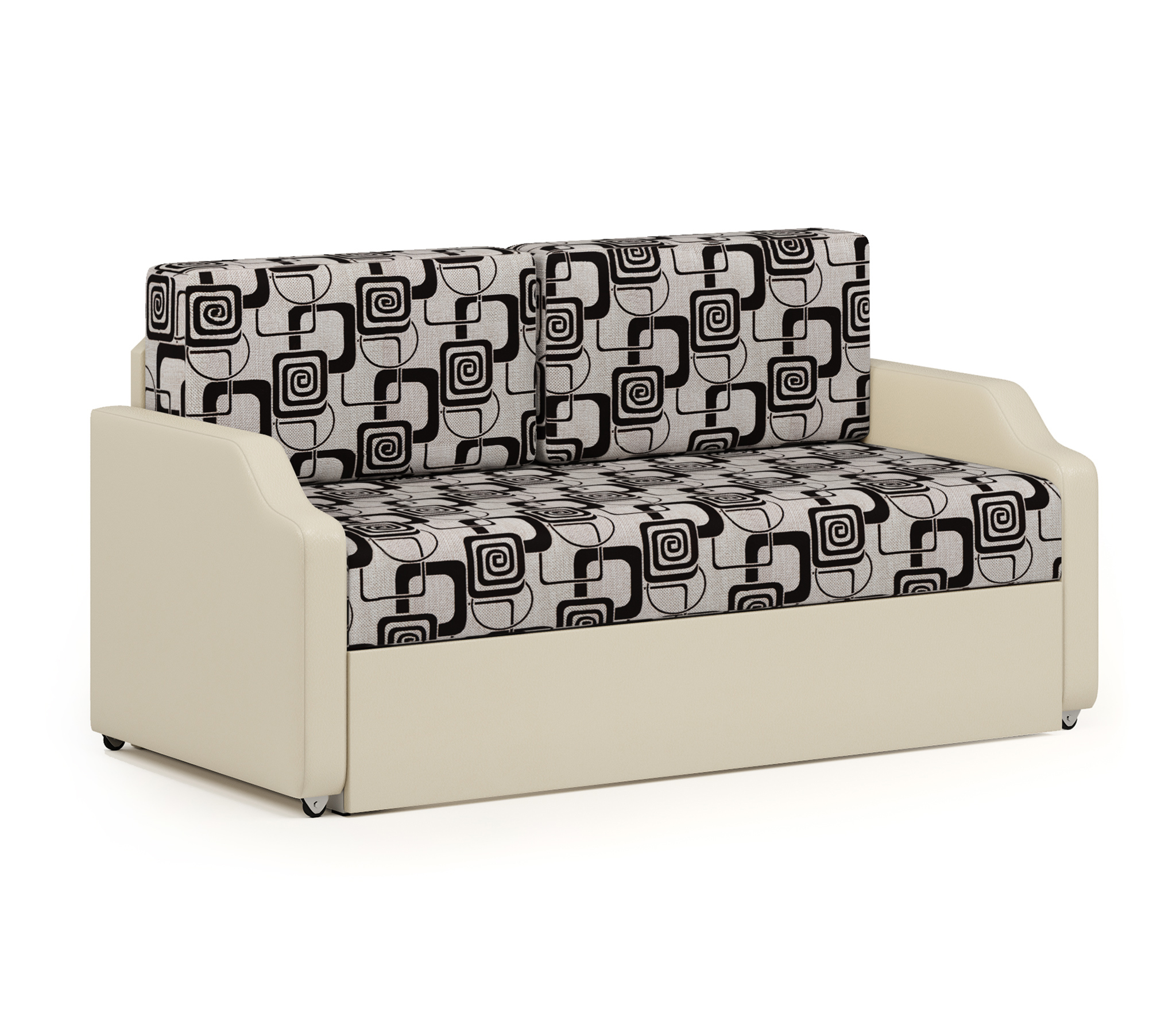 Изображение товара Кушетка Гамма Малыш 148x66x69 см шенилл/экокожа бежевый с ромбами