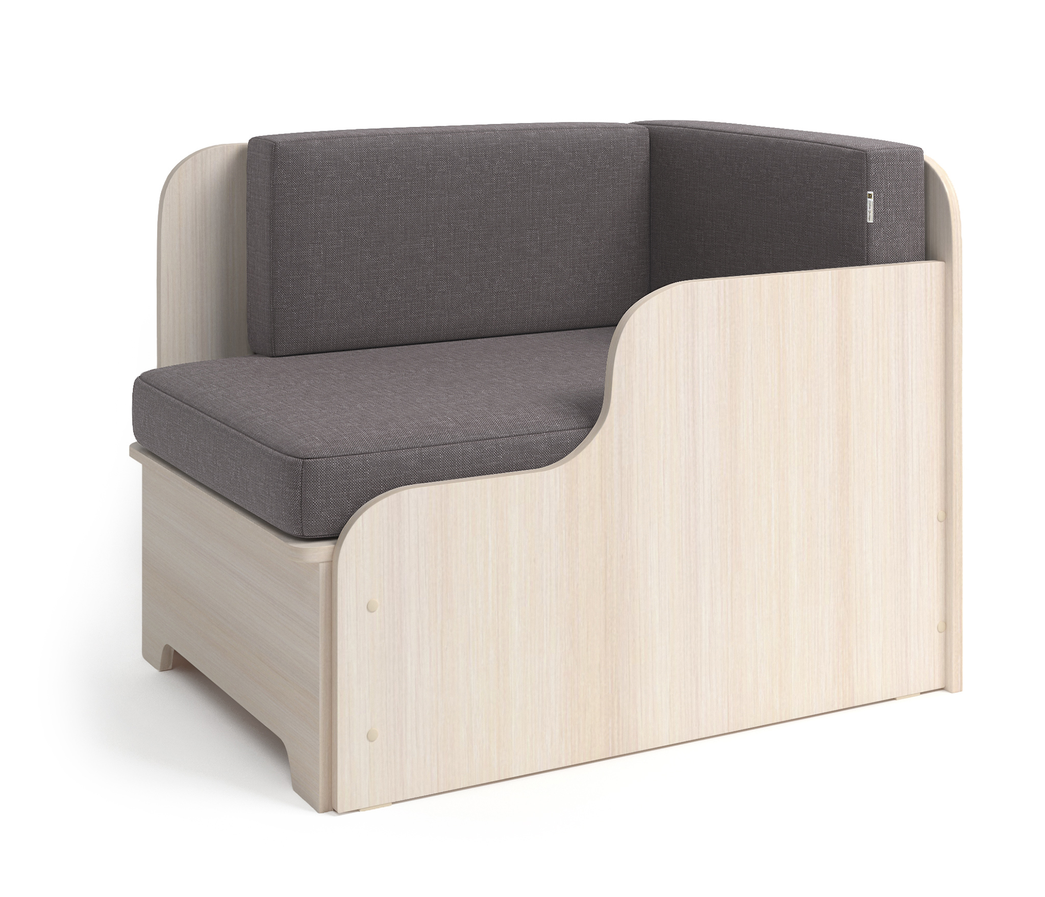 Изображение товара Кушетка Гамма Мелодия угол правый 110x75x72 см рогожка латте