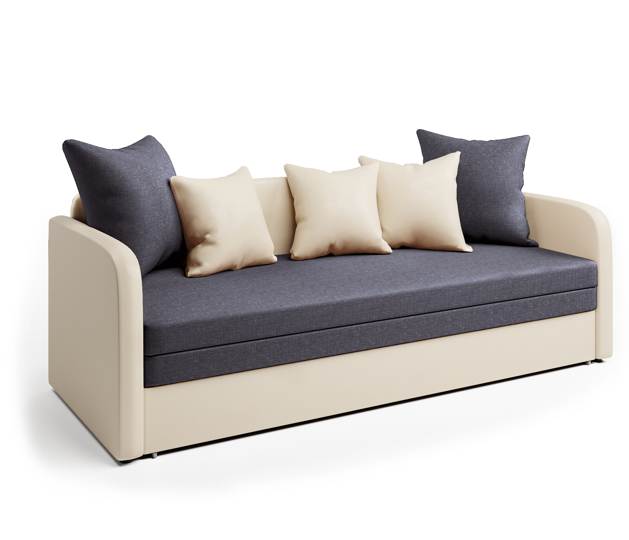 Изображение товара Диван раскладной Гамма Трио-2 210x72x80 см искусственная кожа и рогожка