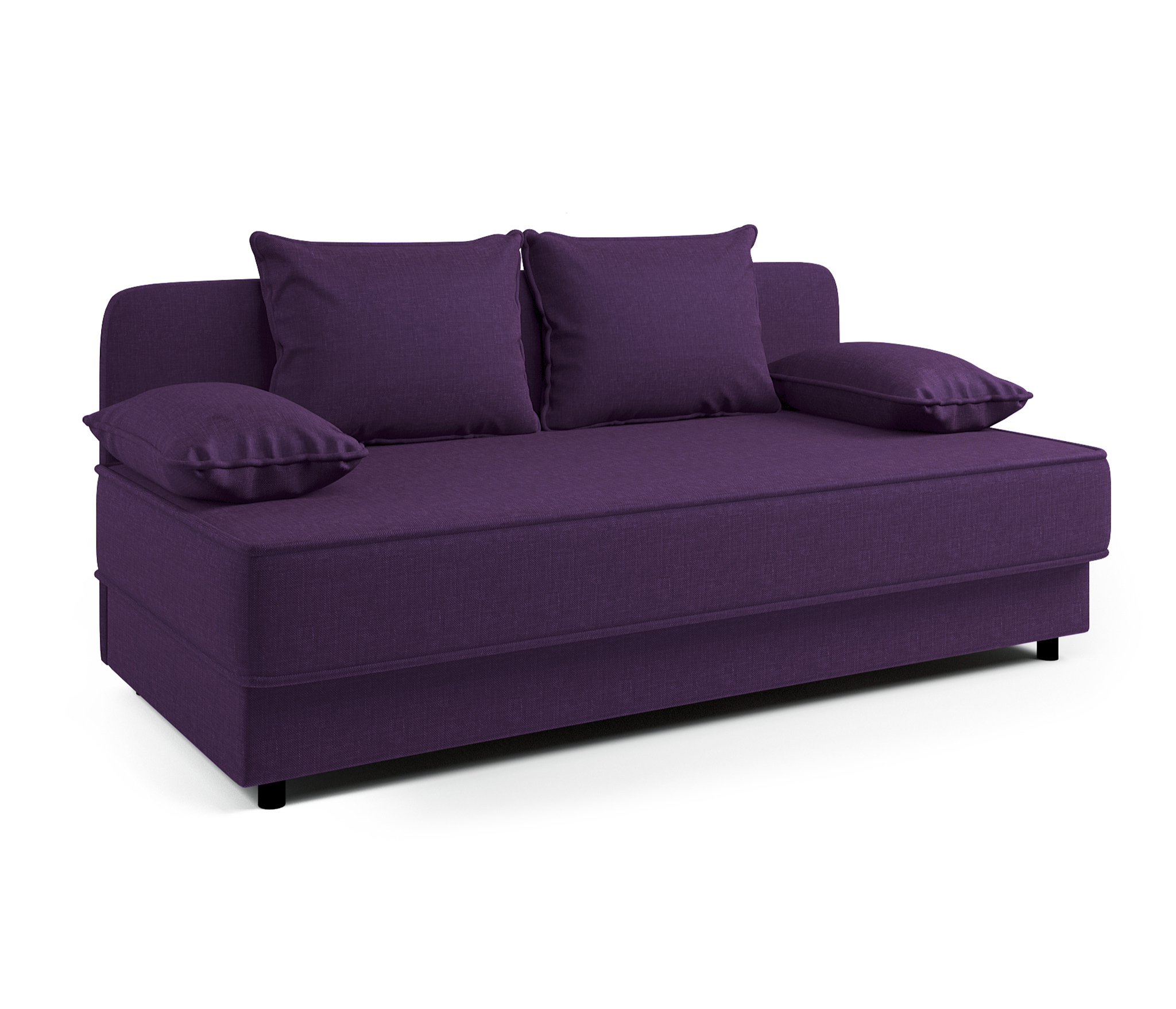 Изображение товара Кушетка Гамма Прима 194x82x81 см фиолетовая с ящиком и подушками