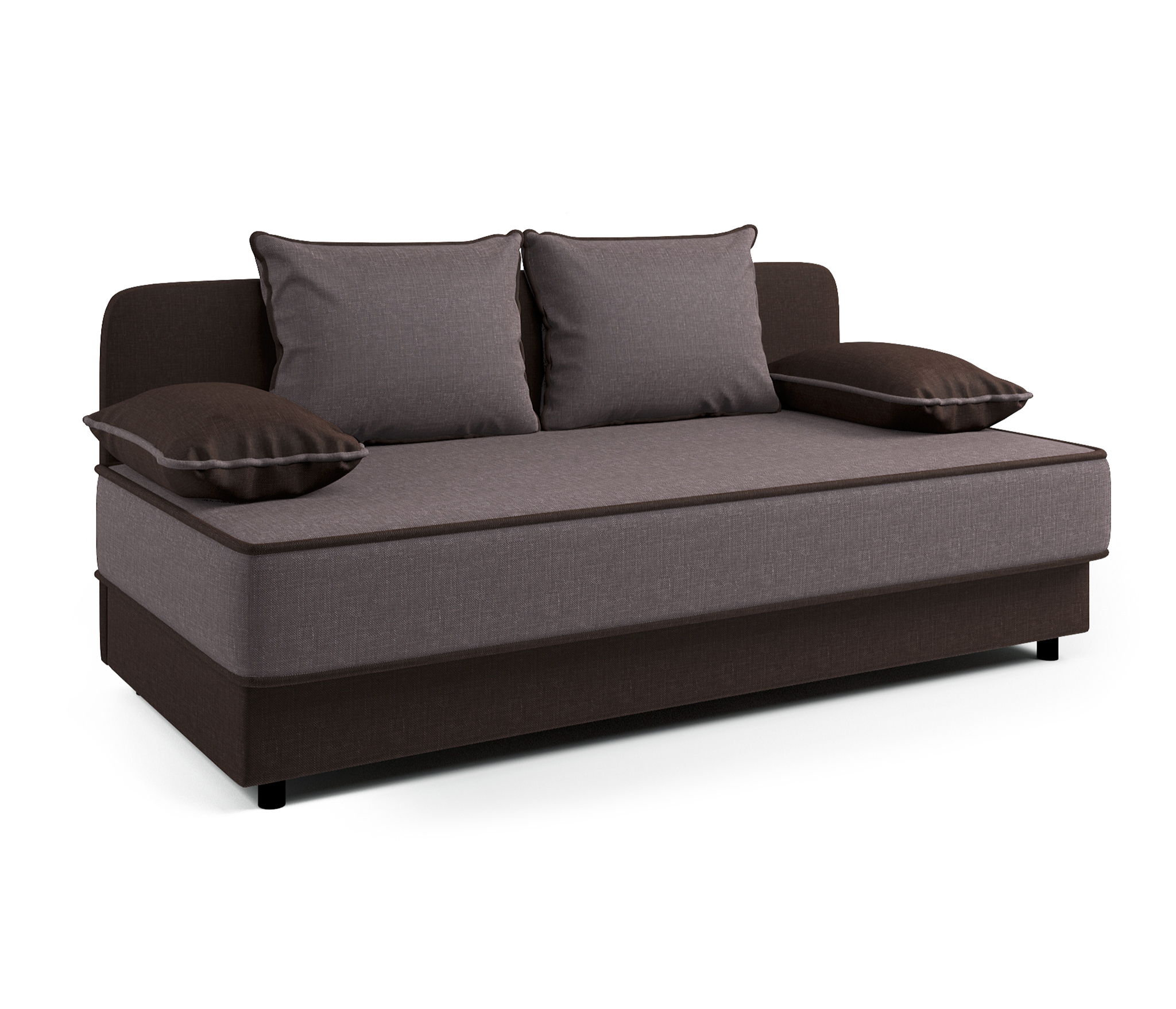 Изображение товара Кушетка Гамма Прима 194x82x81 см рогожка цвет шоколад/латте