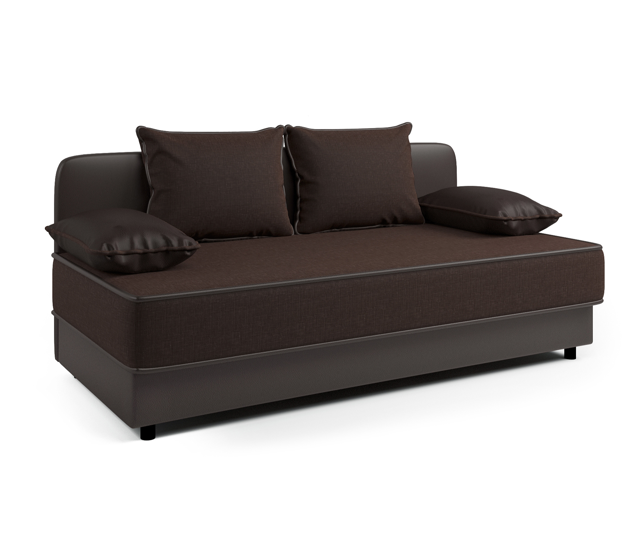 Изображение товара Кушетка Гамма Прима 194x82x81 см рогожка экокожа шоколад надежная мебель для гостиной