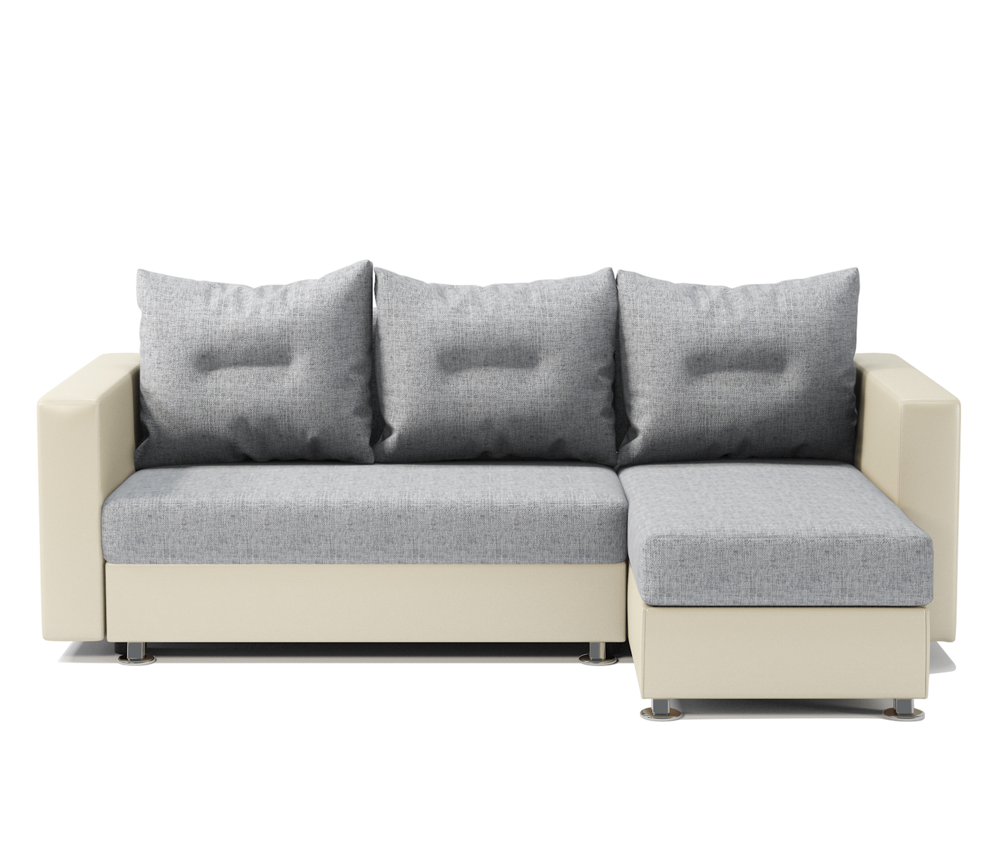 Изображение товара Угловой диван Гамма Ария 225x78x150 см искусственная кожа бежевый серый