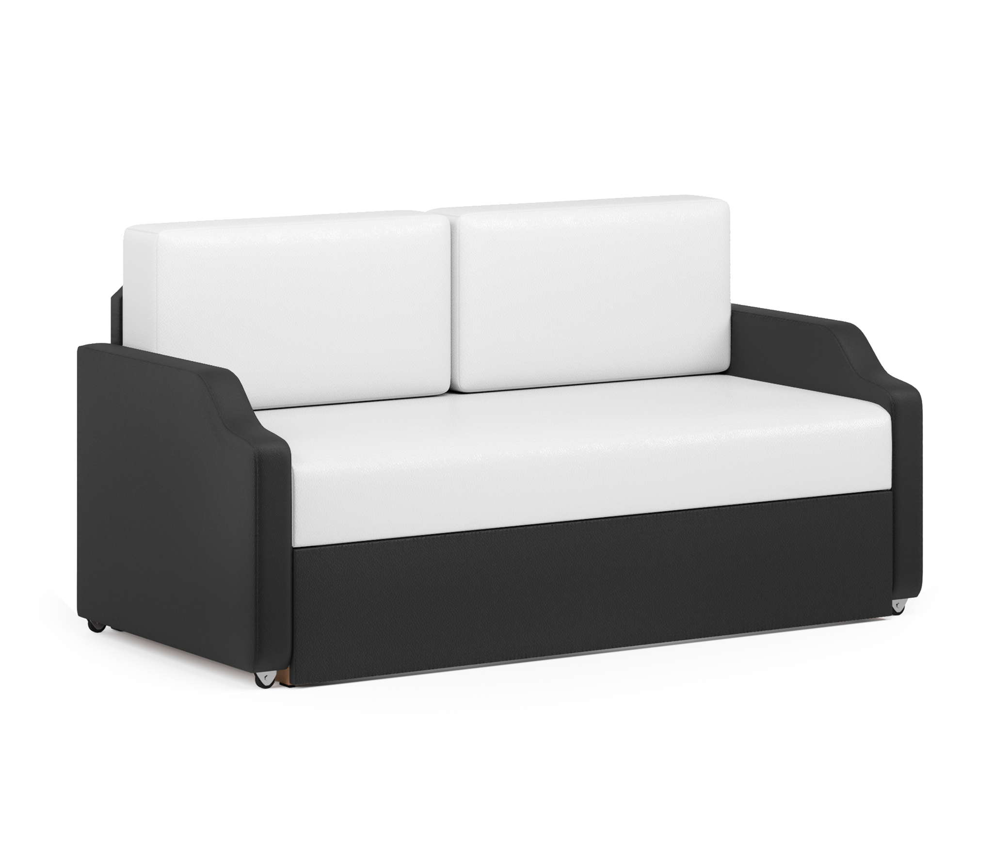 Изображение товара Кушетка Гамма Малыш 148x66x69 см из искусственной кожи с ящиком и механизмом выкаты